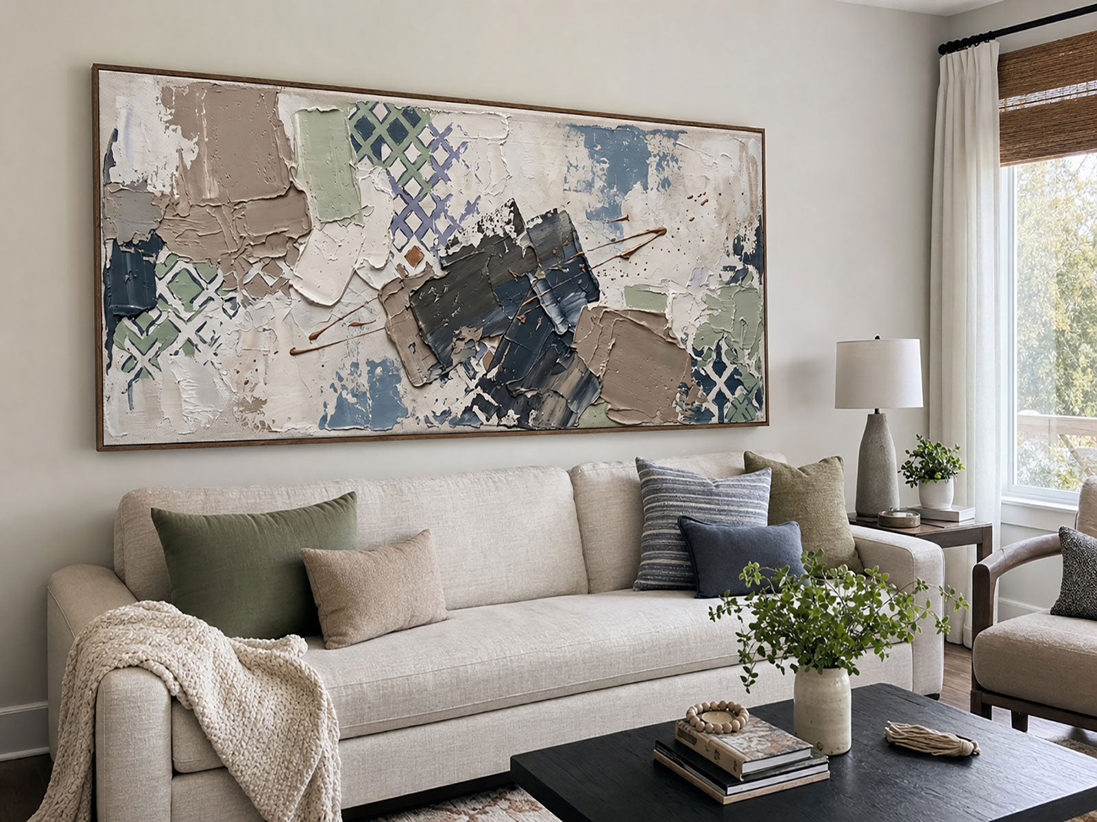 The New Wabi-Sabi Wall: Textured Oil Paintings for Warm Modern Interiors