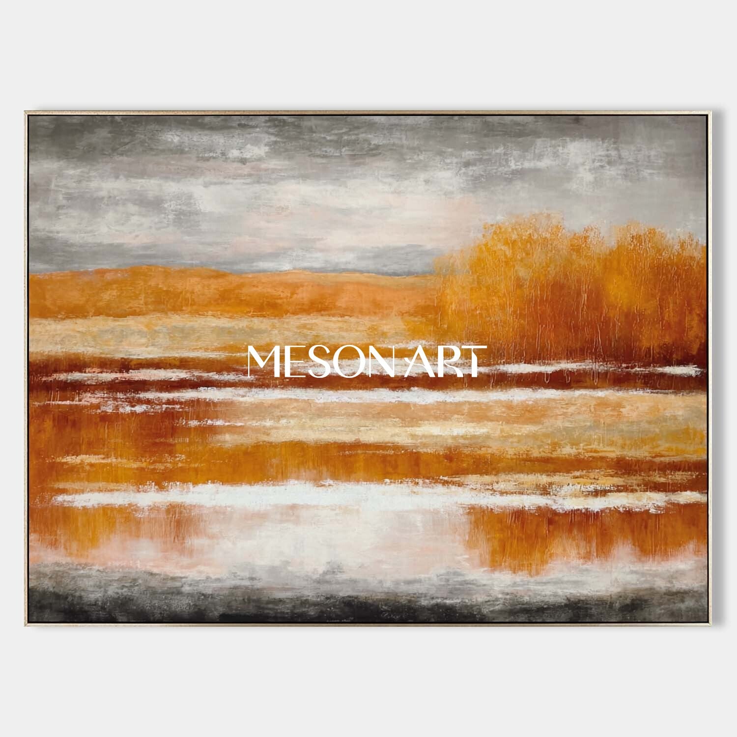 Fall Art Canvas Autumn Colors Abstract Painting for Living Room