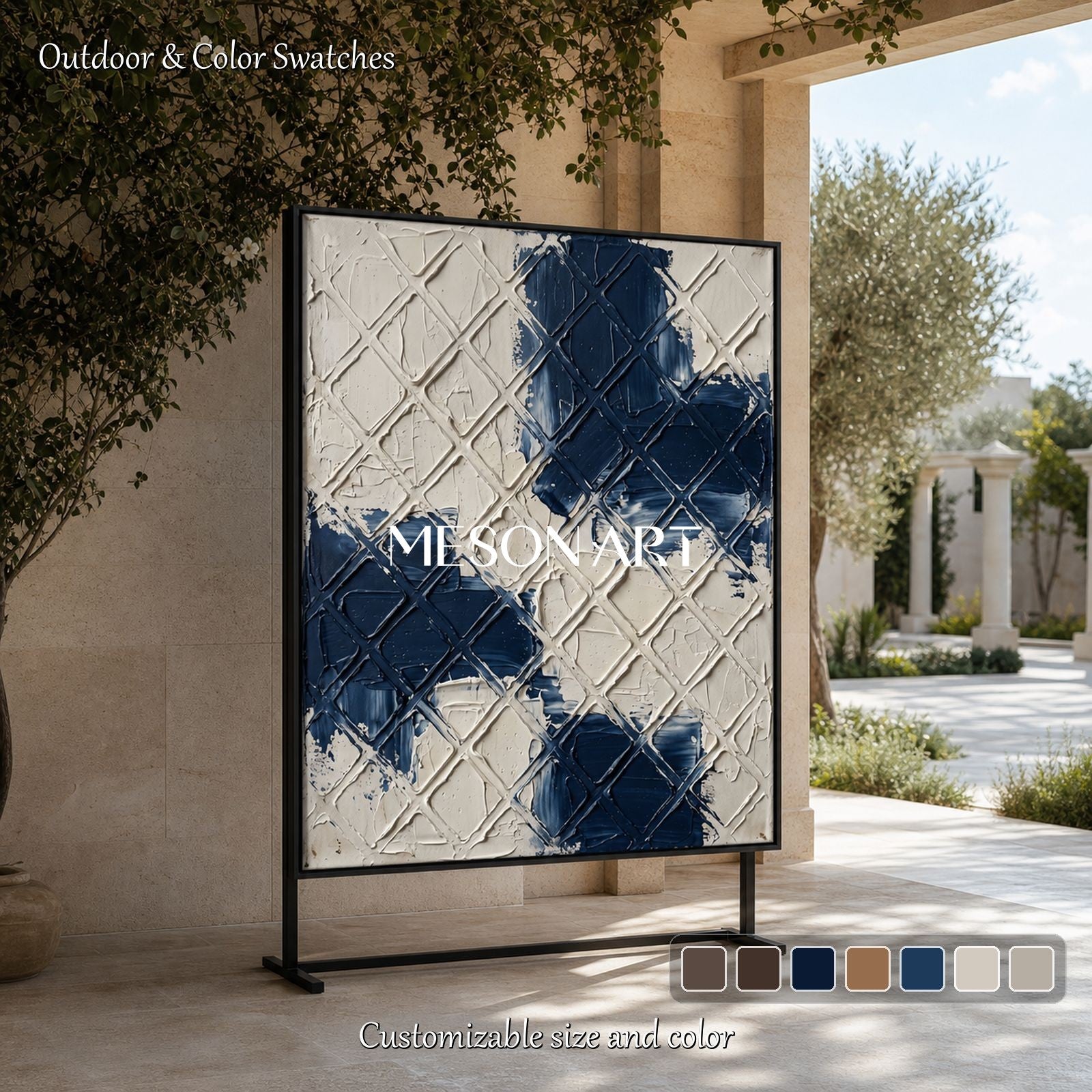 Minimalist Geometric Abstract Art With Textured Relief For Modern Living Spaces