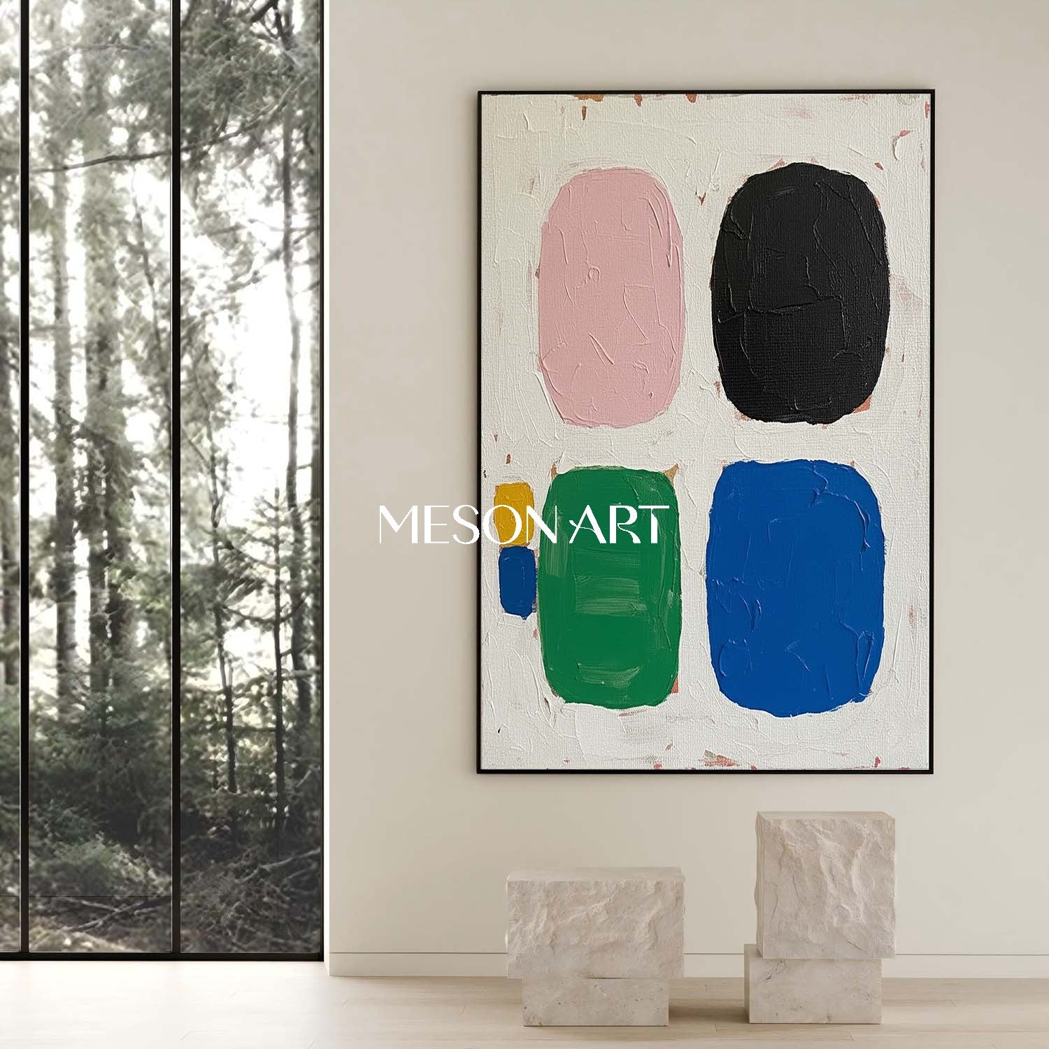 Modern Abstract Canvas Minimalist Colorful Painting Hallway On Sale