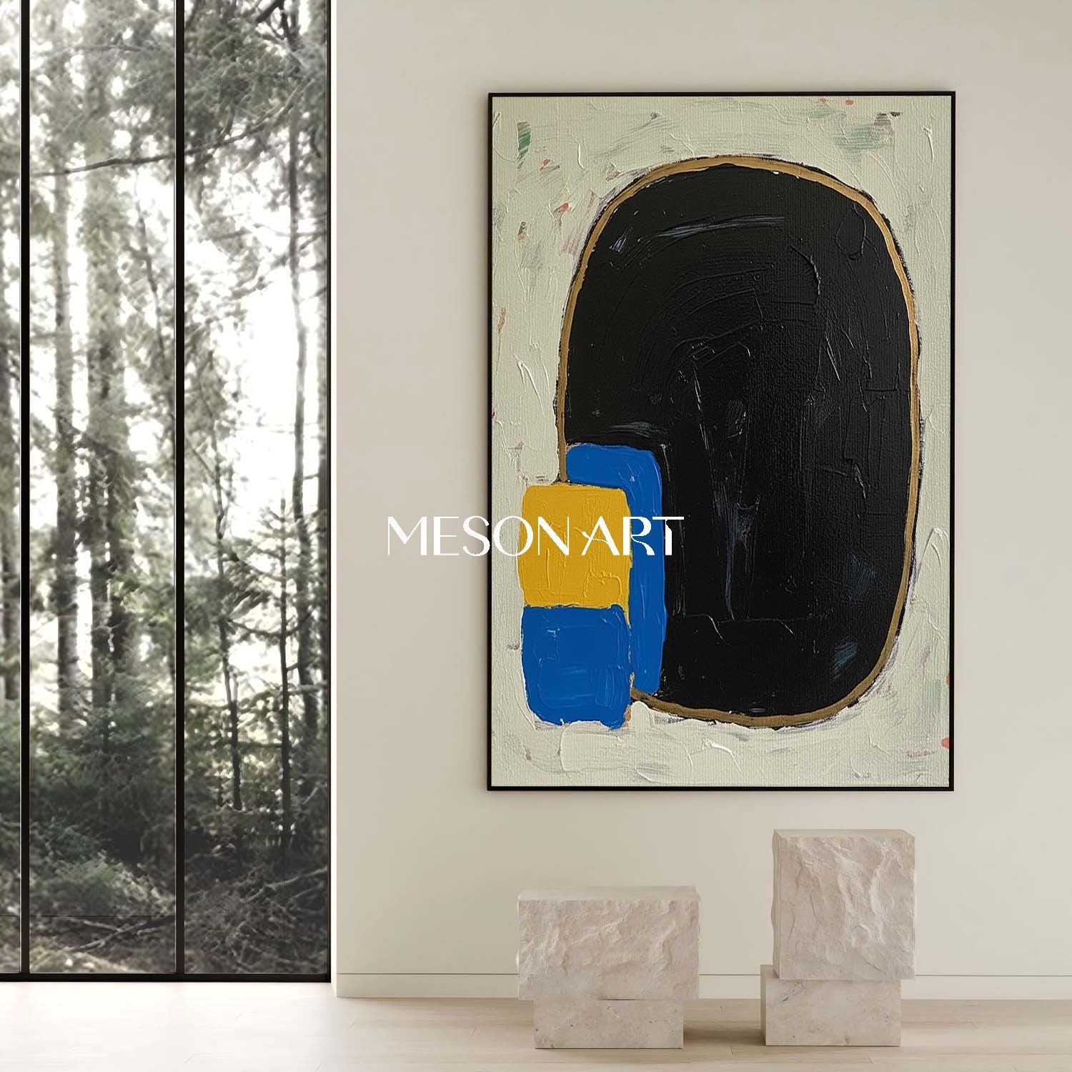 Black Abstract Textured Large Canvas Oil Painting Living Room Buy Now