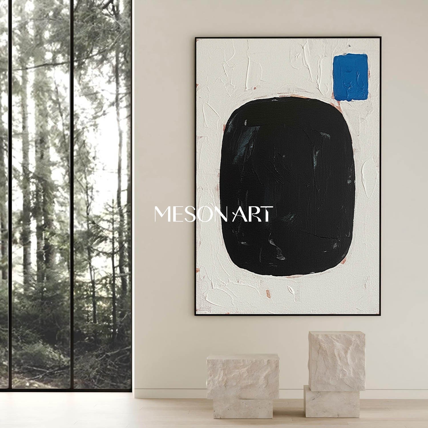 Customized Vertical Black Beige Minimalist Framed Art Entryway On Sale