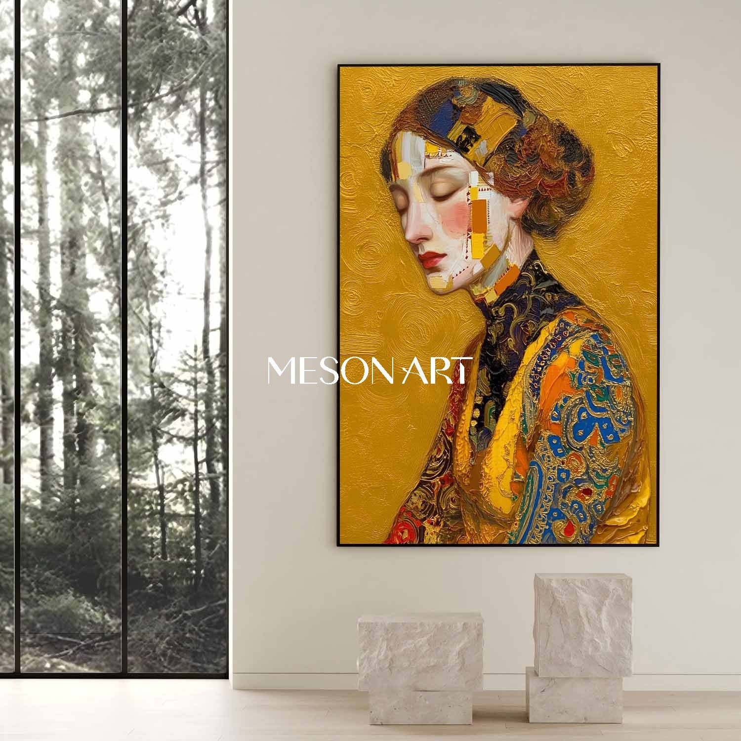 Large Contemporary Abstract Textured Framed Canvas Living Room On Sale