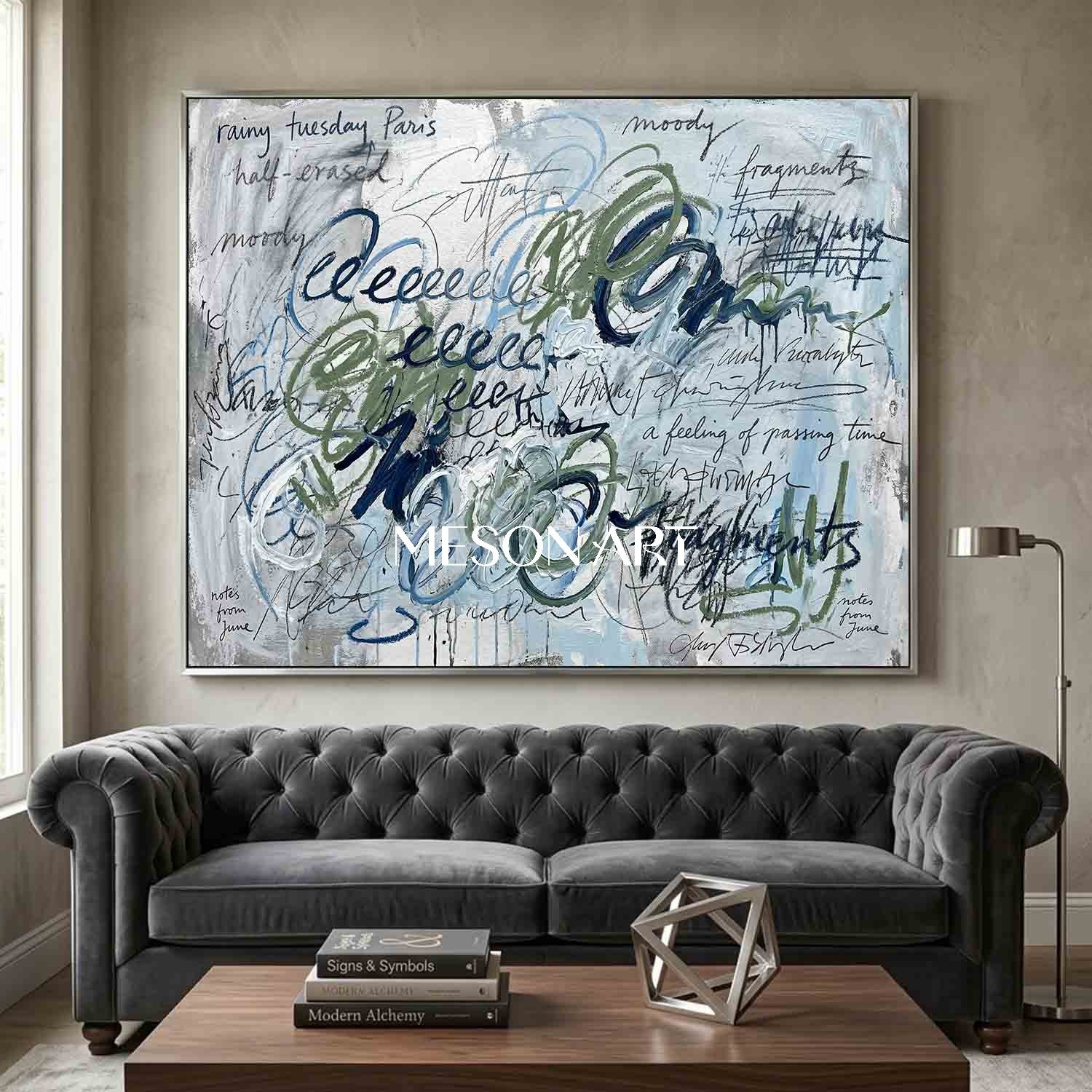 Commission Handmade Painting Luxury Office Graffiti Art Above Couch