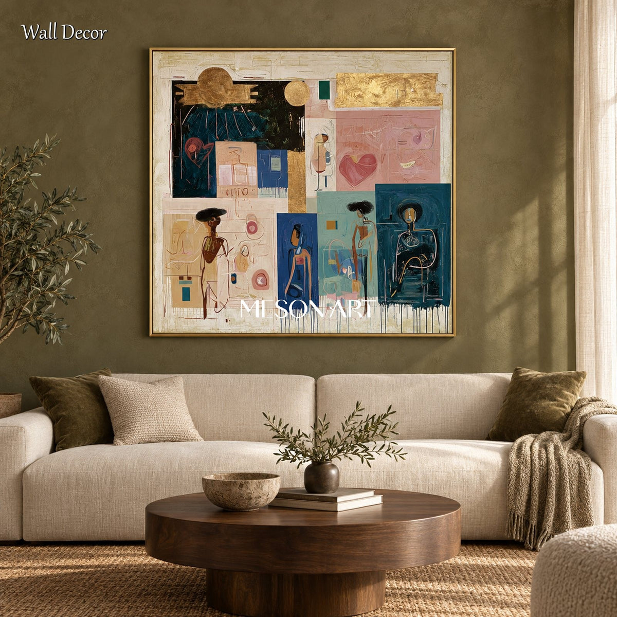 Colorful Abstract Painting Large Modern Contemporary Square Wall Art Original Artist By Mesonart