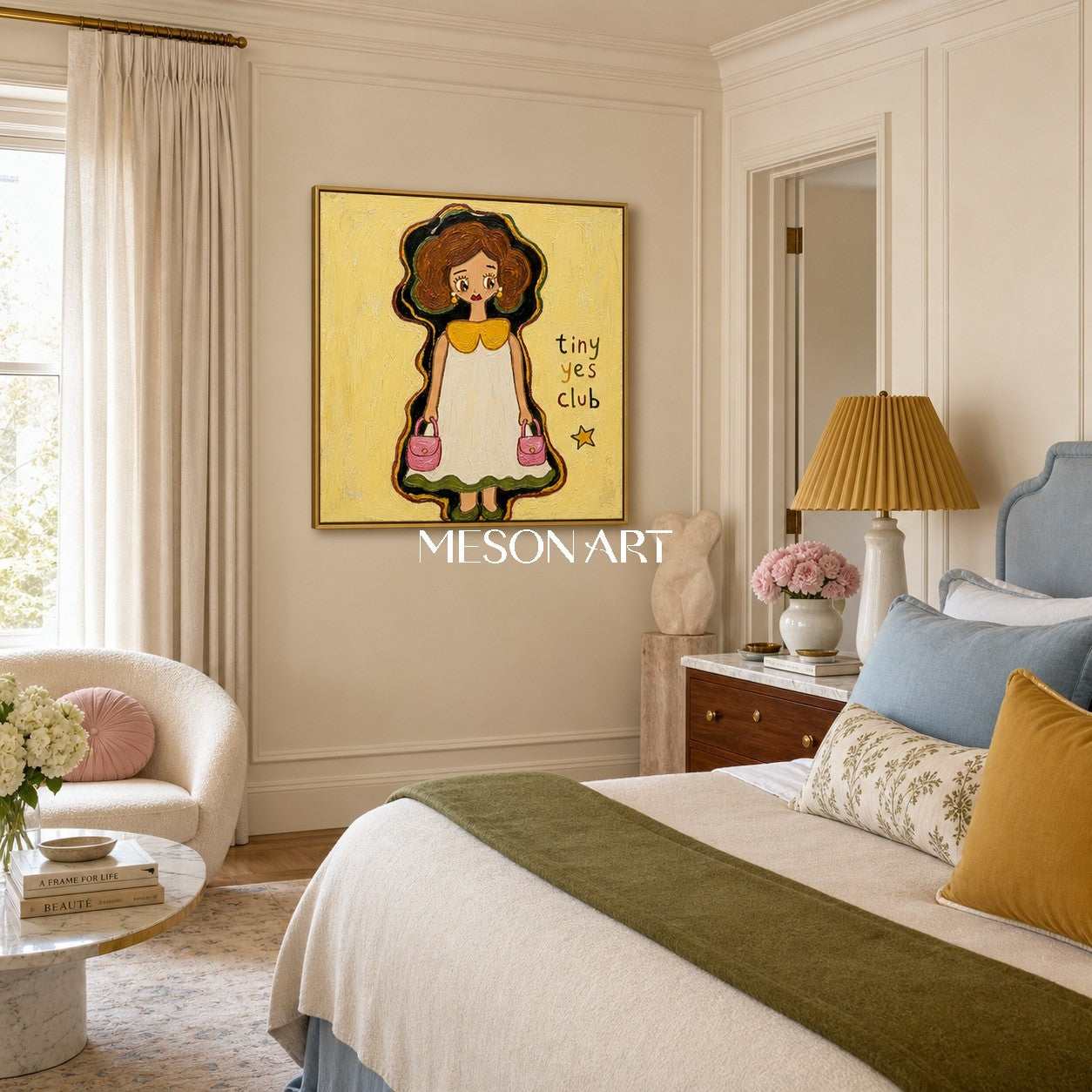 Whimsical Pop Art Painting For Kids Room With Textured Finish And Vibrant Colors