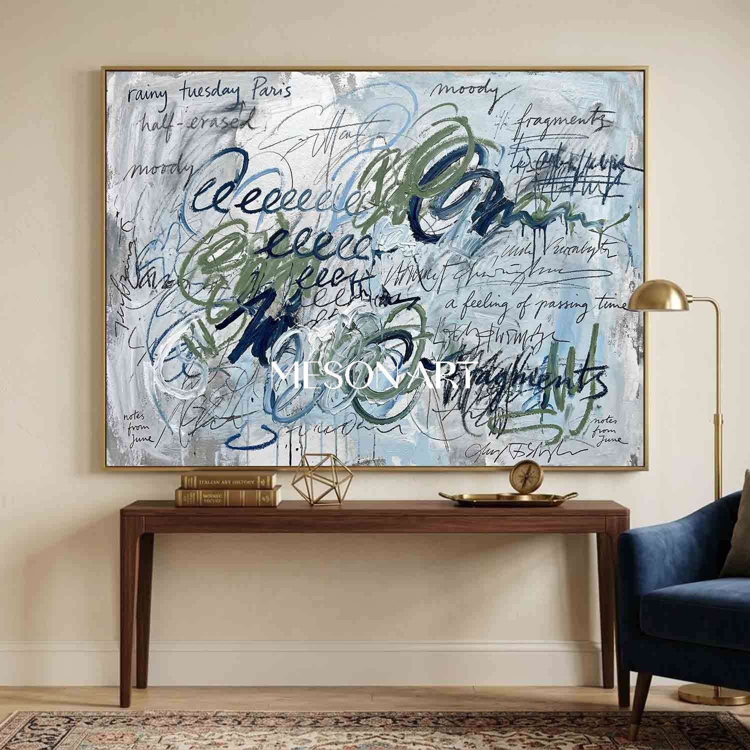 Commission Handmade Painting Luxury Office Graffiti Art Above Couch