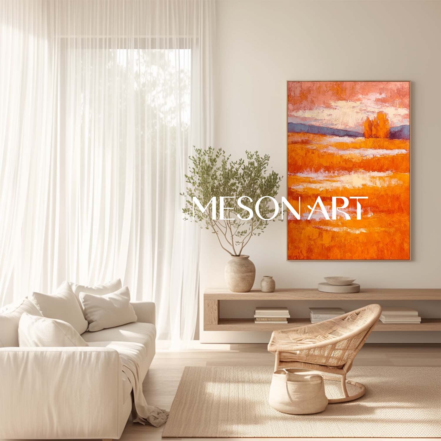 Fall Color Abstract Canvas Seasonal Wall Art for Fall Home Decor