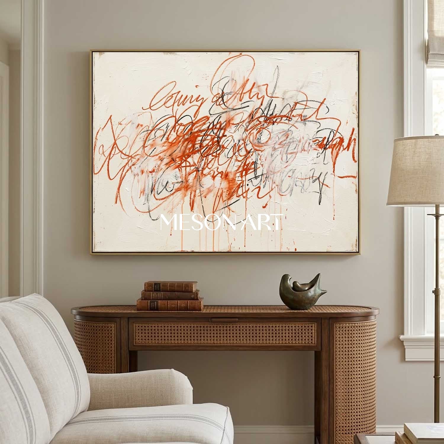 Original Terracotta Abstract Painting Large Textured Art Living Room