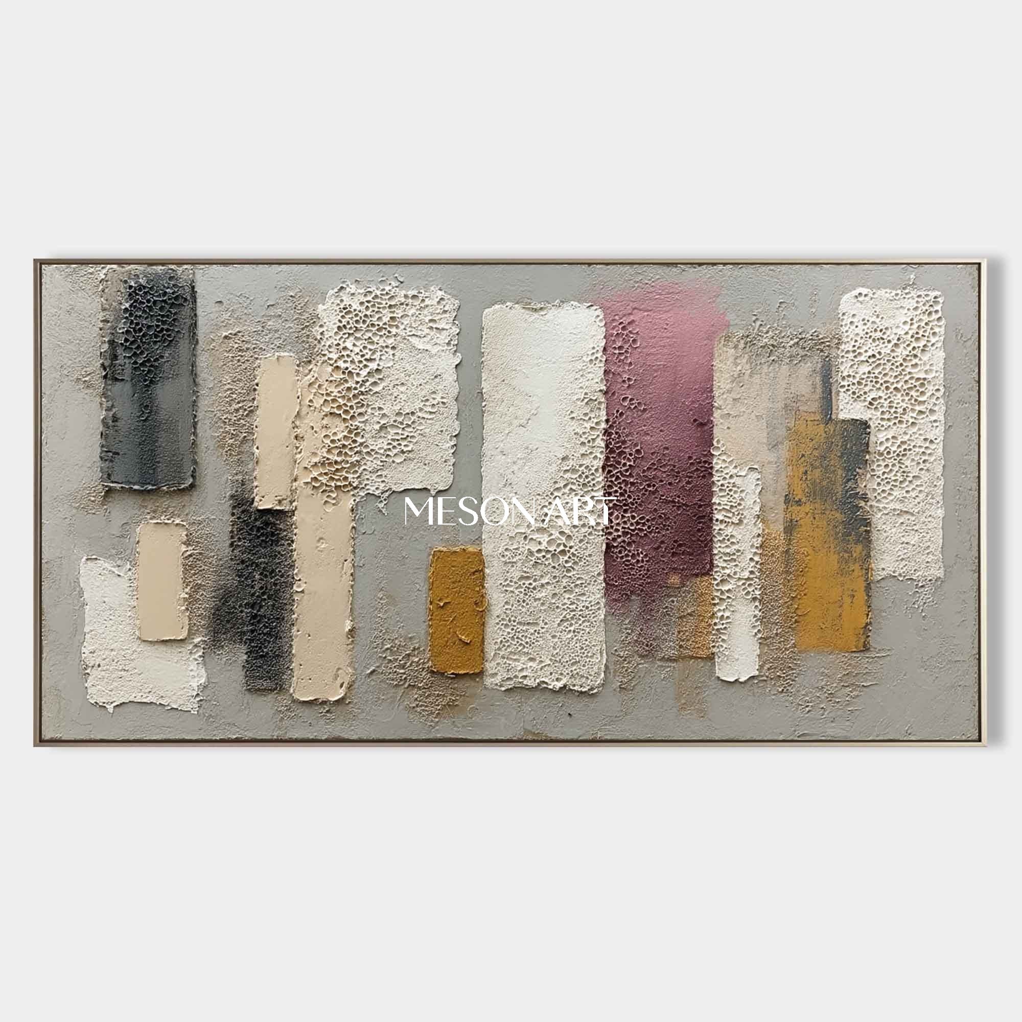 Contemporary Wabi-Sabi Geometric Art Large Colorful Wall Decor Hallway
