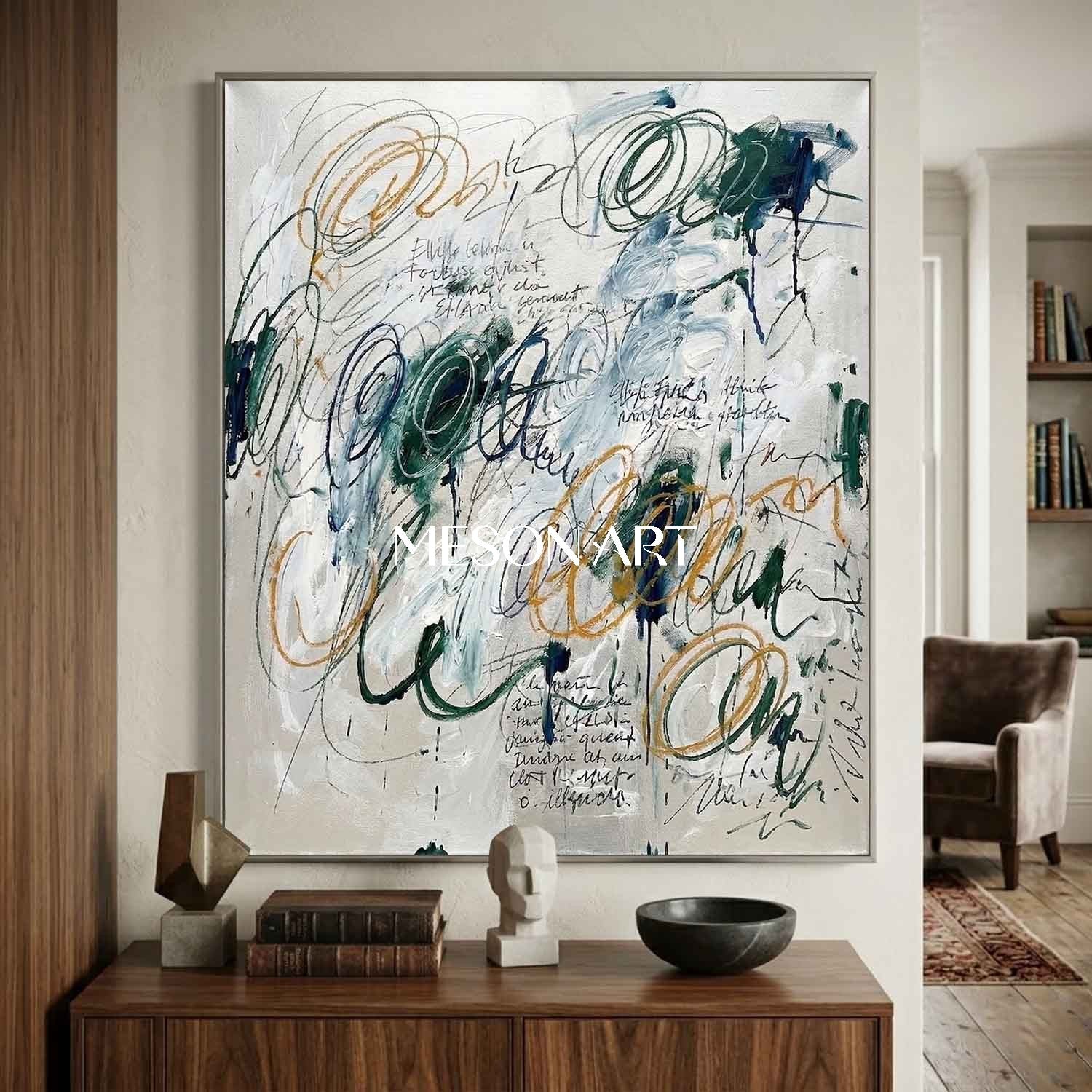 Large Original Scribble Abstract Oil Painting Large Texture Canvas Art