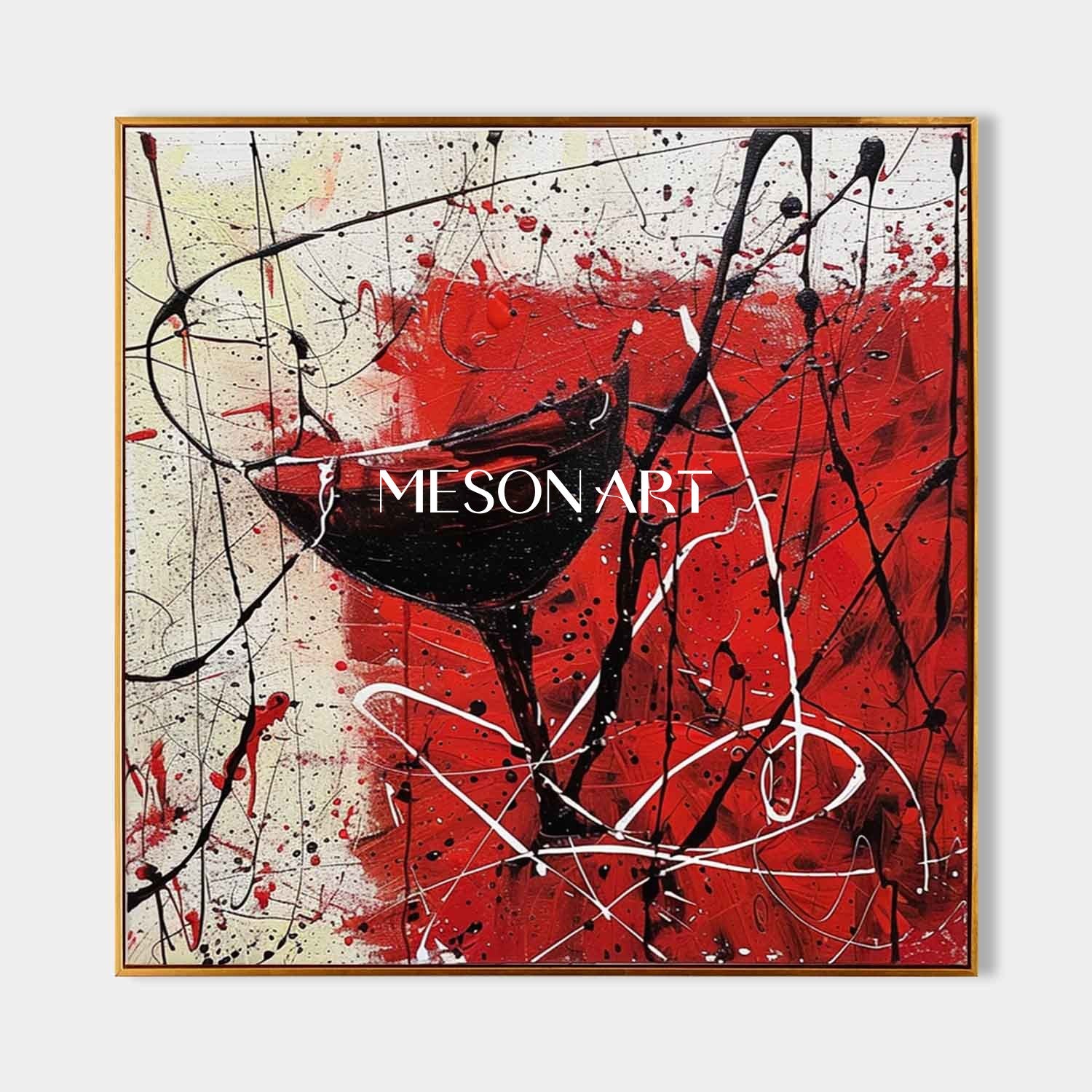 Red Wine Glass Abstract Canvas Art for Sale Winery Wall Art Decor Red Wine Abstract Painting