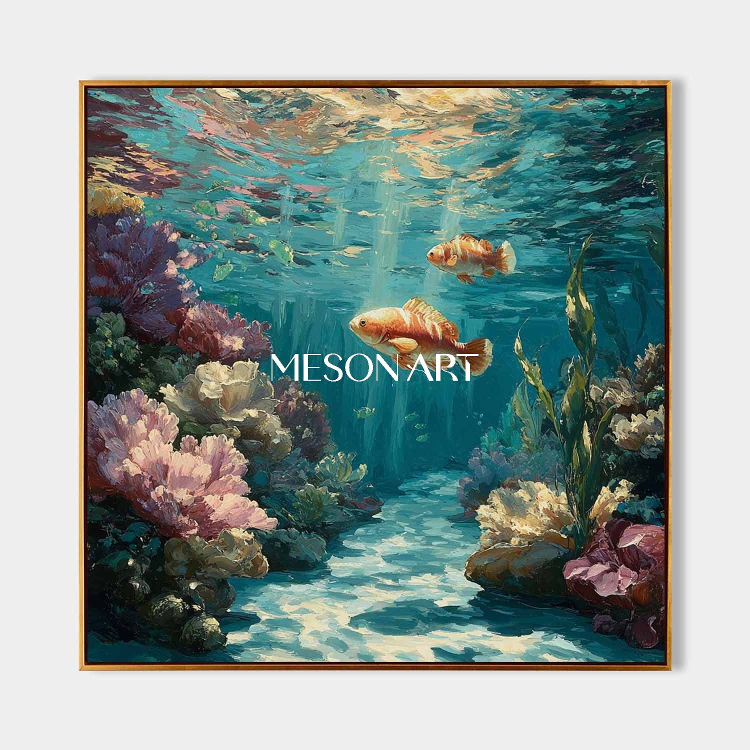 Undersea coral canvas art for sale Summer underwater wall art decor Summer painting