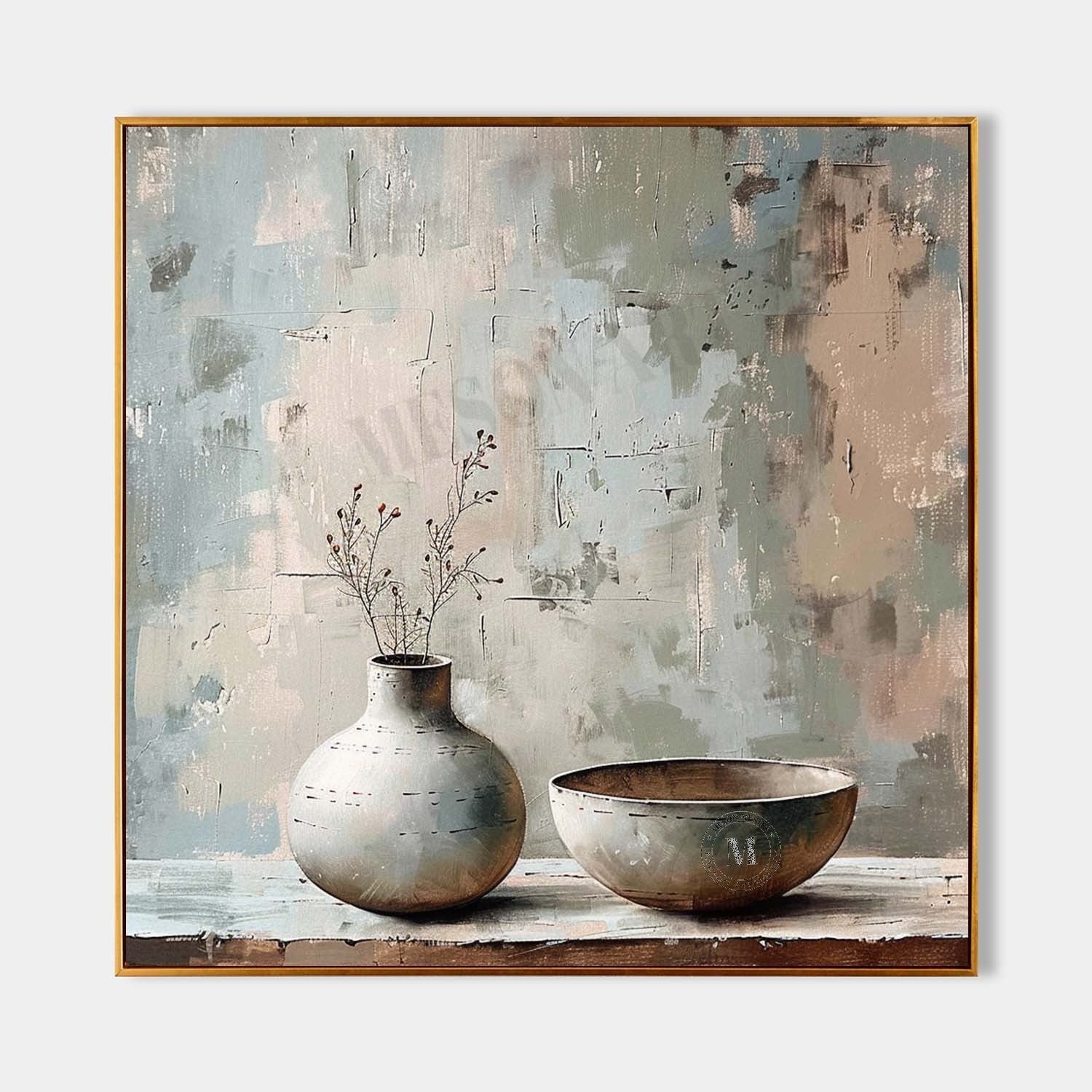 Gray Clay Pot Art for Sale Gray Clay Pot Painting Gray Clay Pot Canvas Wall Art Decor