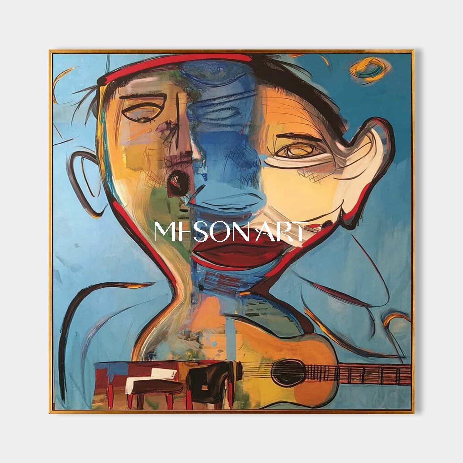 Guitarist Graffiti Abstract Art Picasso Style Abstract Paintings