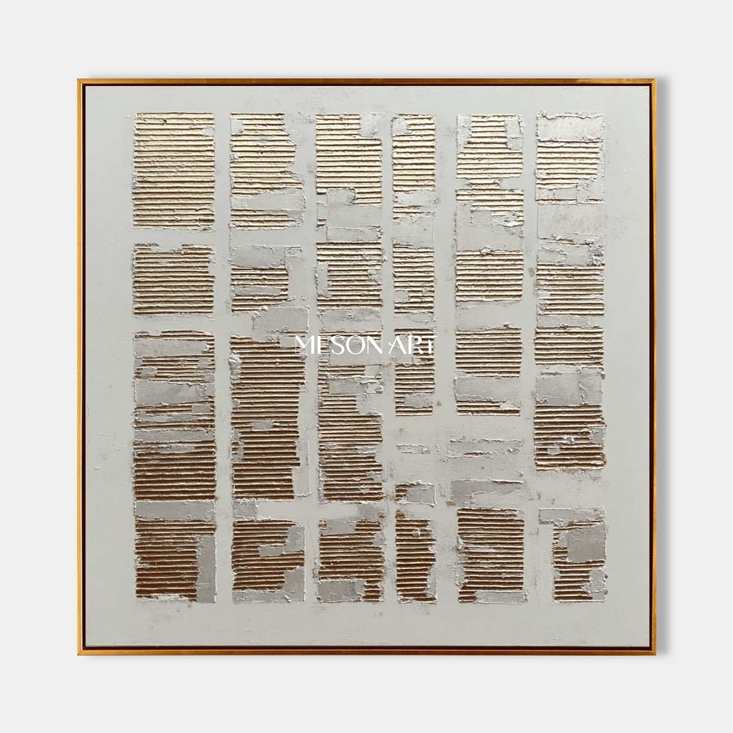 Contemporary luxury home minimalist canvas wall decor ideas gold and white abstract texture art