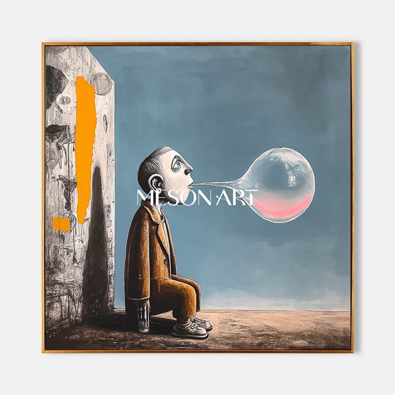 Solitary Bubblegum Moment – Surreal Abstract Art for Modern Spaces