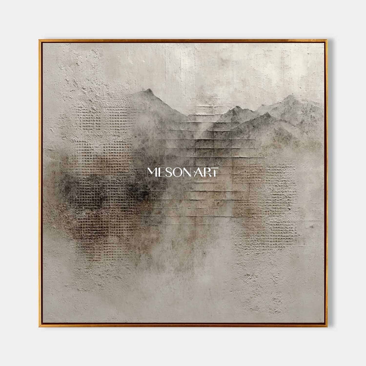 Contemporary Earthy Abstract Canvas Art for Sale Wabi Sabi Art Light Grey Landscape Texture Painting