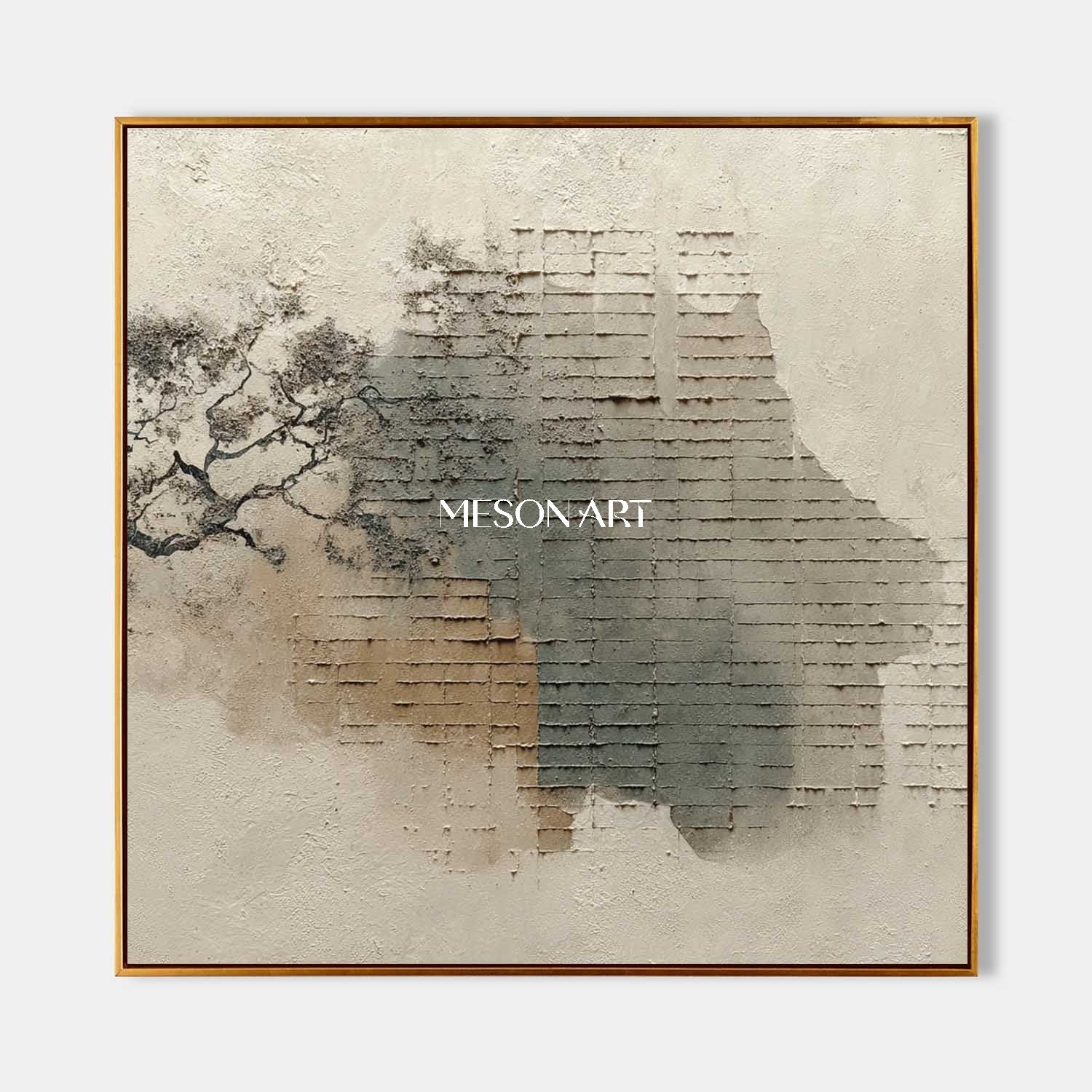 Brown abstract painting Light brown textured canvas art for sale Wabi-sabi art decoration ideas