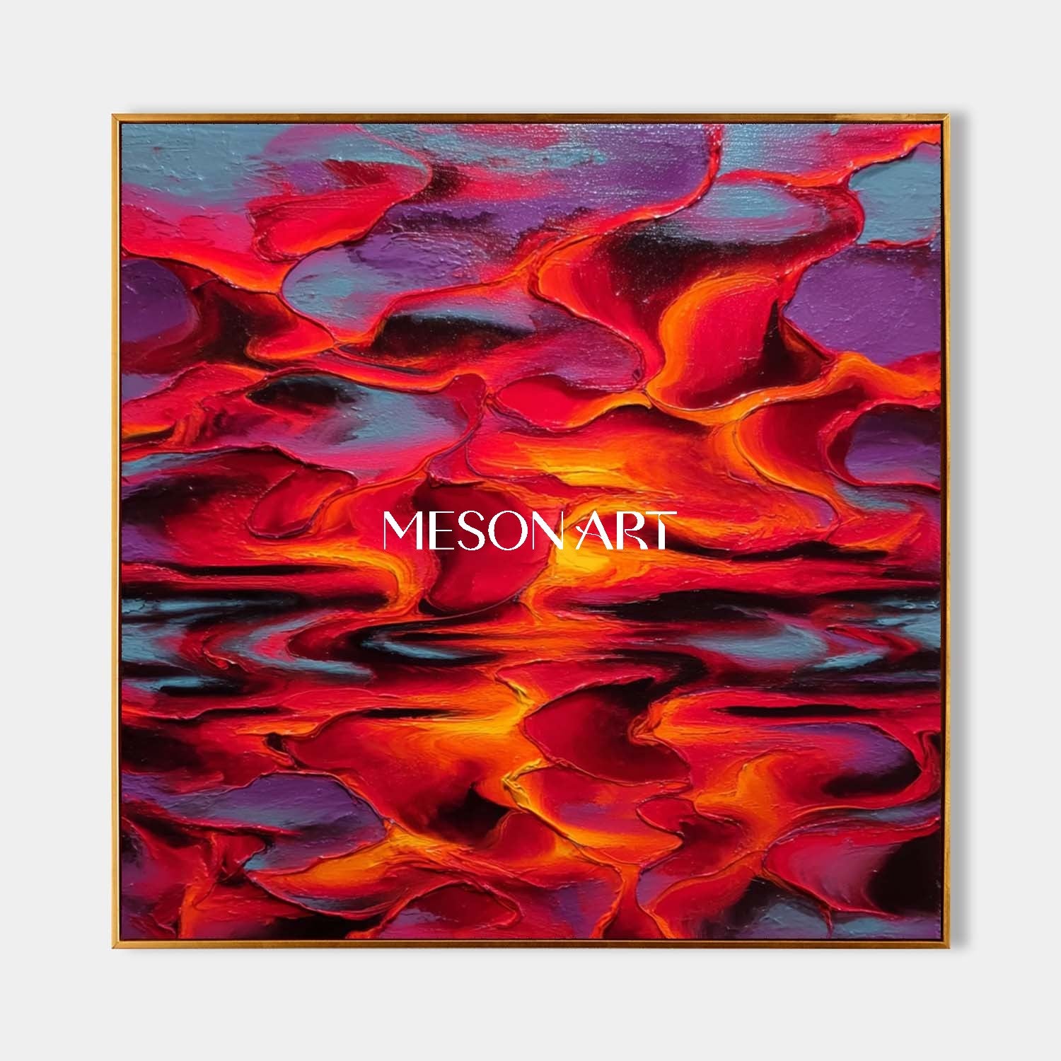 Bold Red Abstract Expressionist Painting Canvas for Contemporary Decor