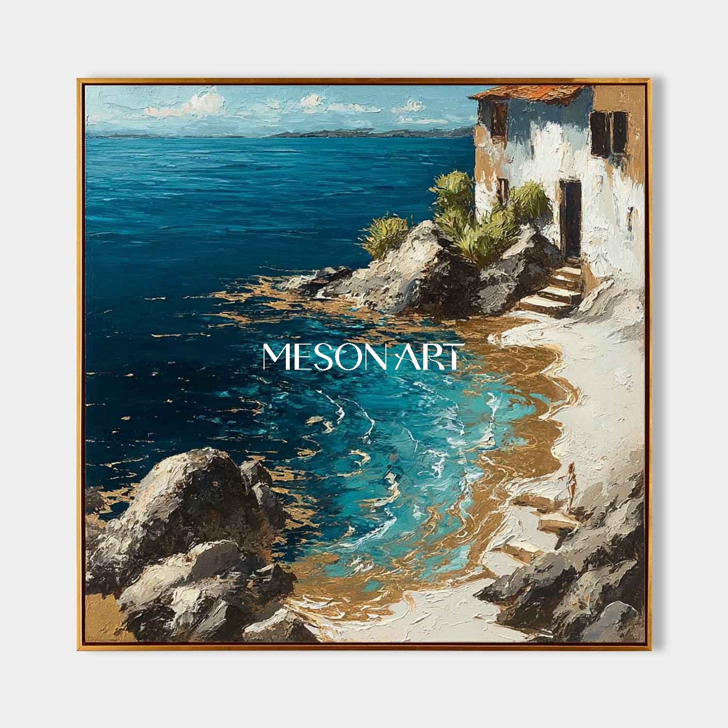 Beach Theme Wall Decor For Coastal Interiors Seaside Painting For Entryway Sea Wall Decor