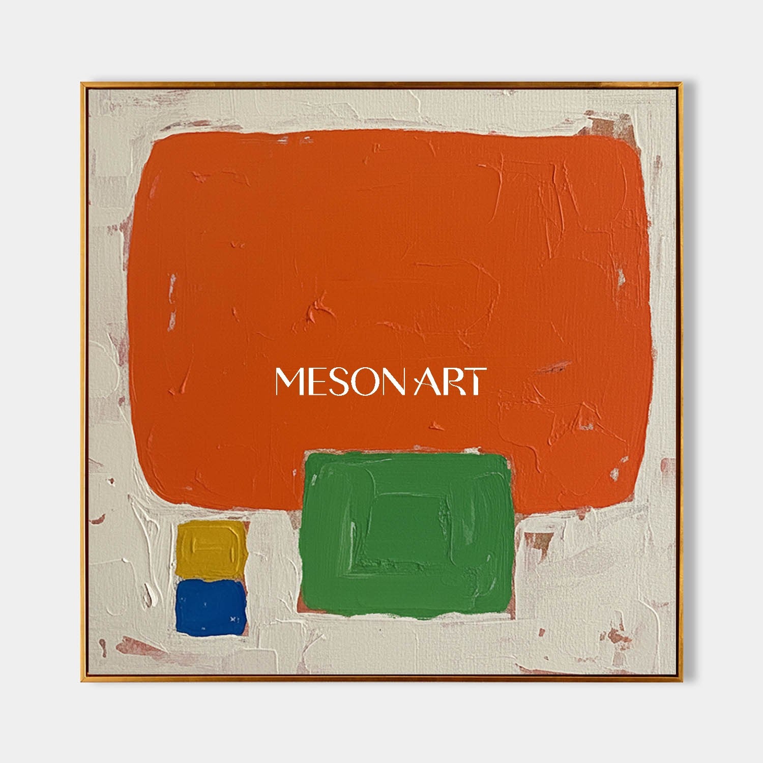 Minimalist Abstract Textured Art Large Orange Entryway Framed Canvas