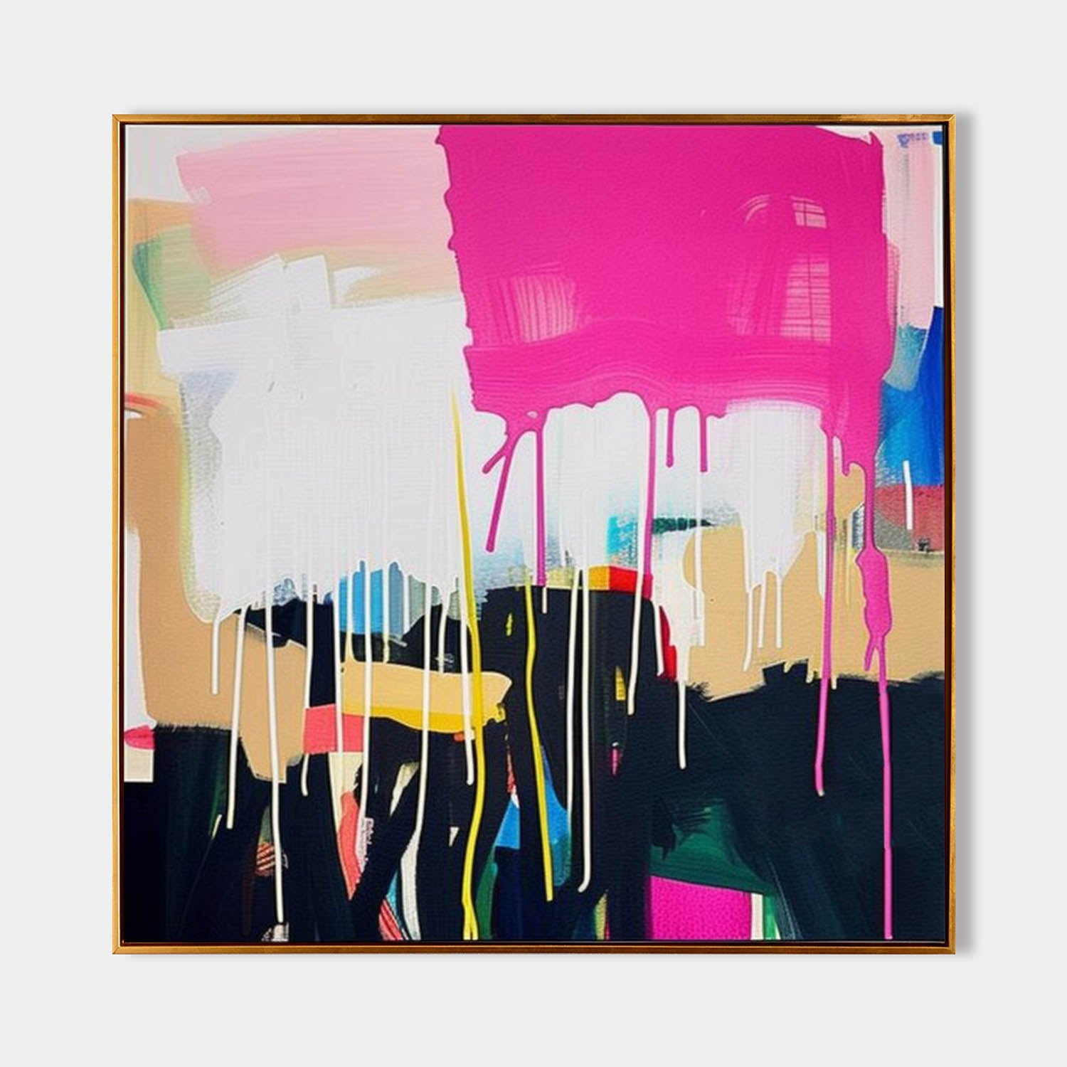 Colorful Abstract Canvas Oil Painting Palette Knife Abstract Art Colorful Palette Abstract Canvas Wall Art