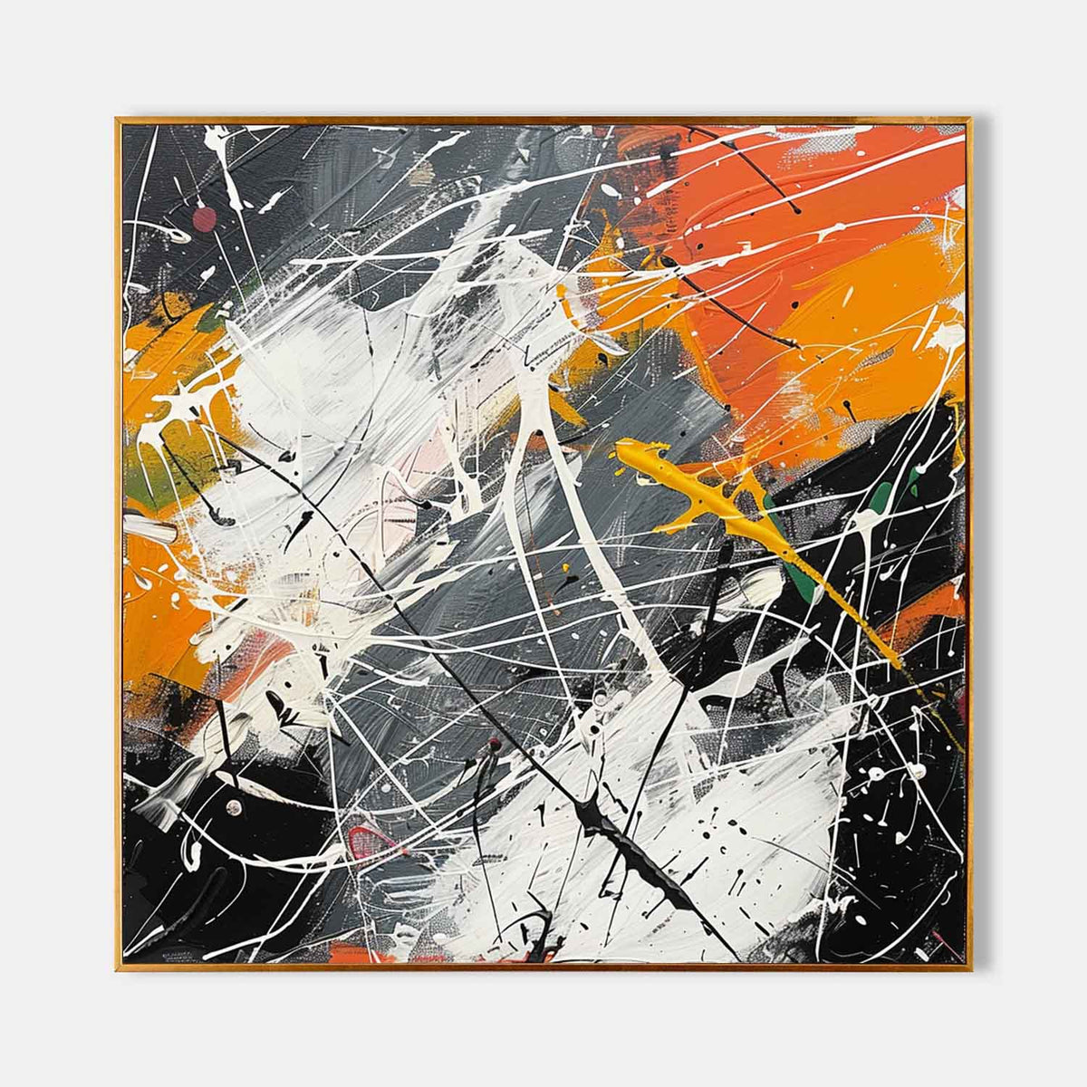 Large Grey and Orange Modern Wall Painting Grey and Orange Abstract ...