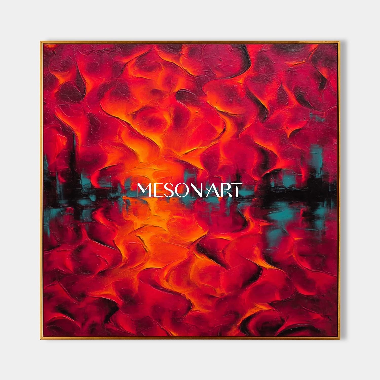 Buy Vibrant Art Red Abstract Textured Painting Modern Luxury Wall Art