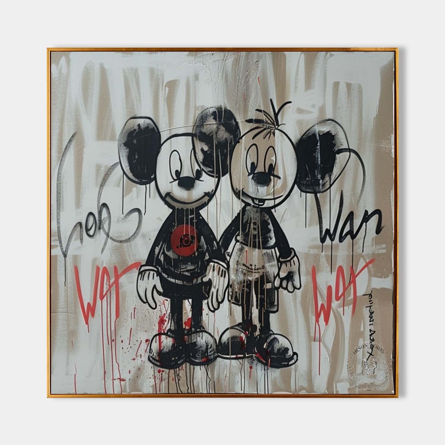 Disney Mickey Mouse Graffiti Canvas Wall Art Mickey Mouse Grafitti for Kids Room