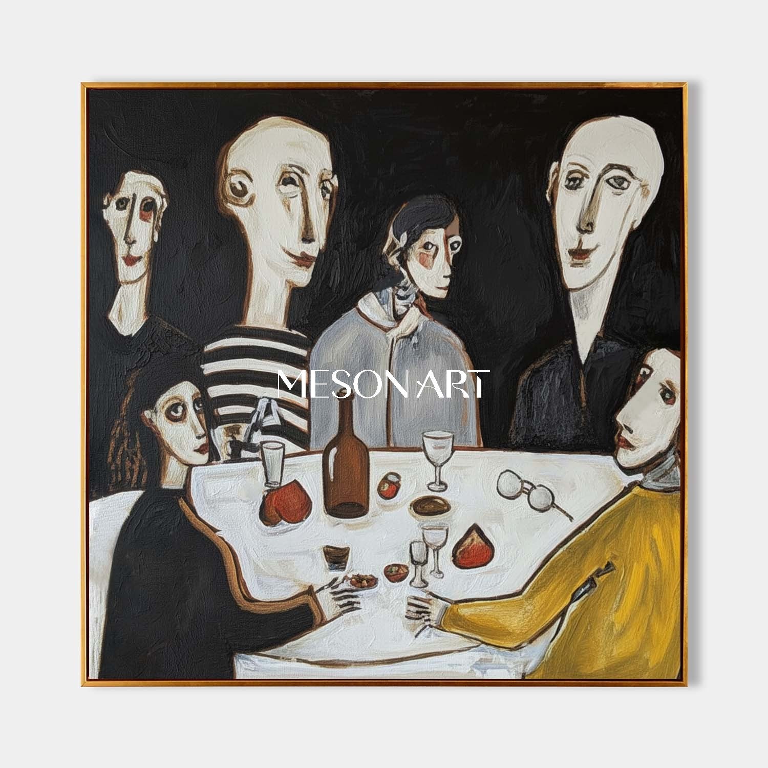 Modern Expressionist Ar Oil Painting Dining Room Wall Art Big Canvas