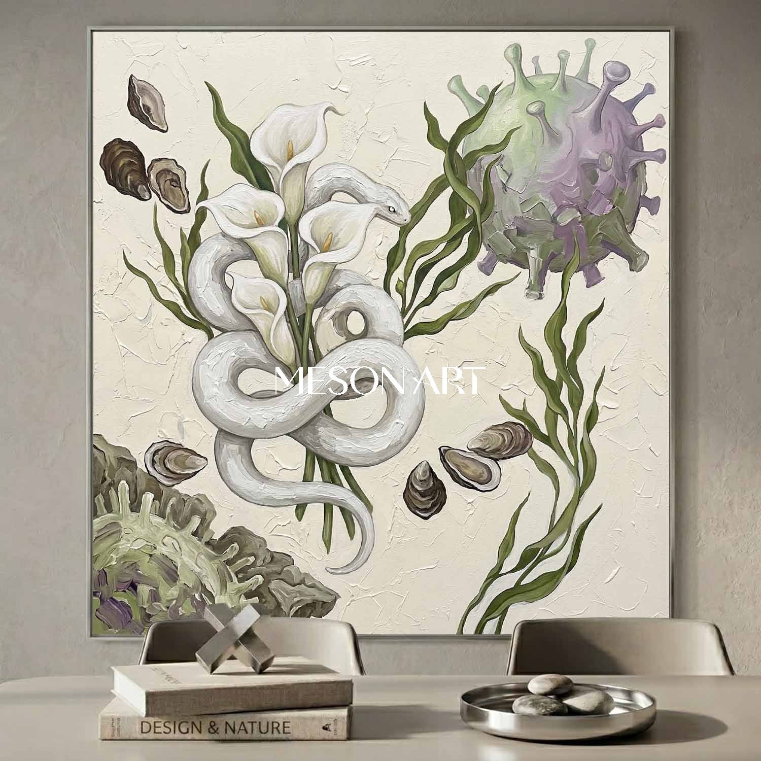 Creamy White Handmade Serene Calla Lily Canvas Art Spa Retreat Wall Decor