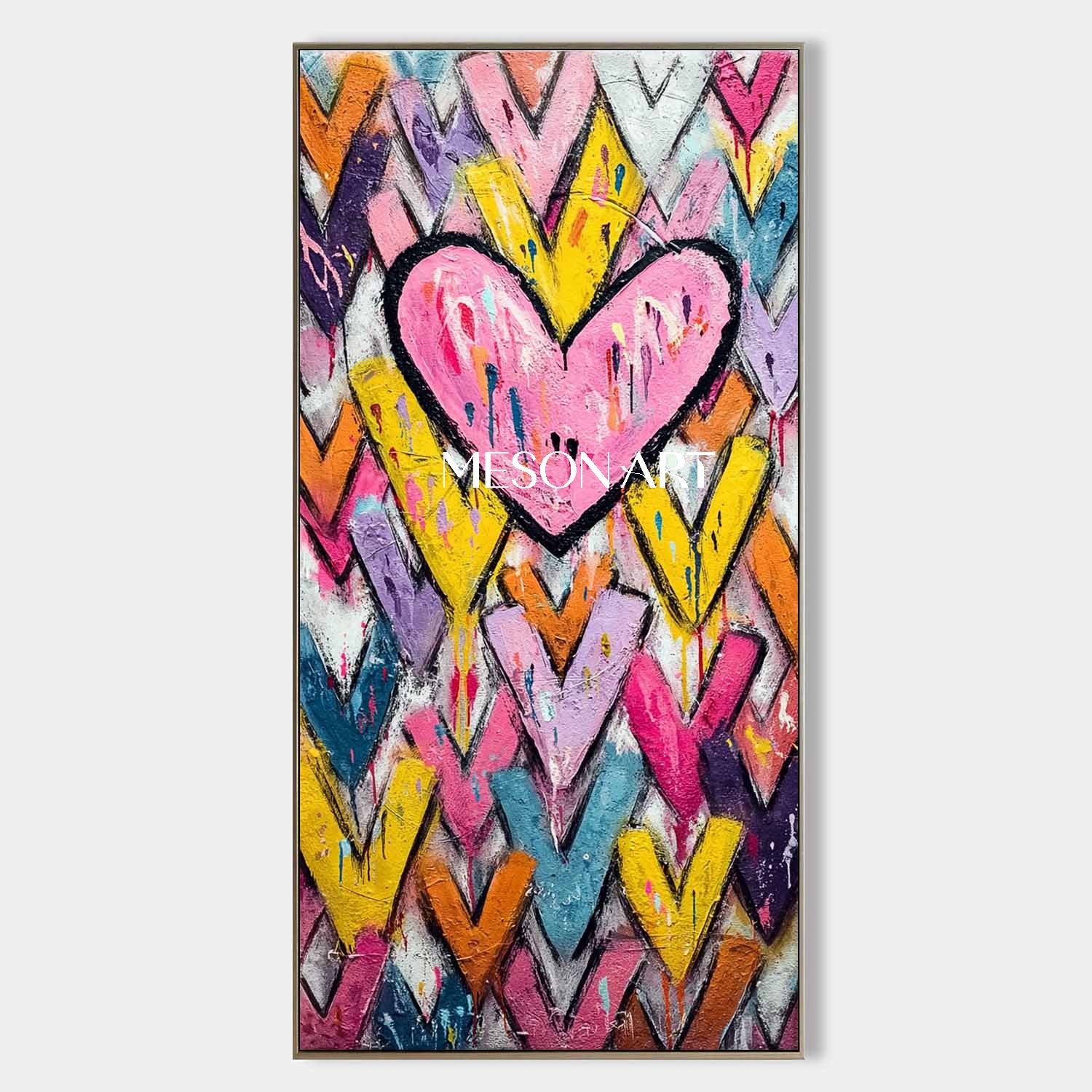 Large heart shaped wall art decoration ideas Heart shaped graffiti street abstract art for sale
