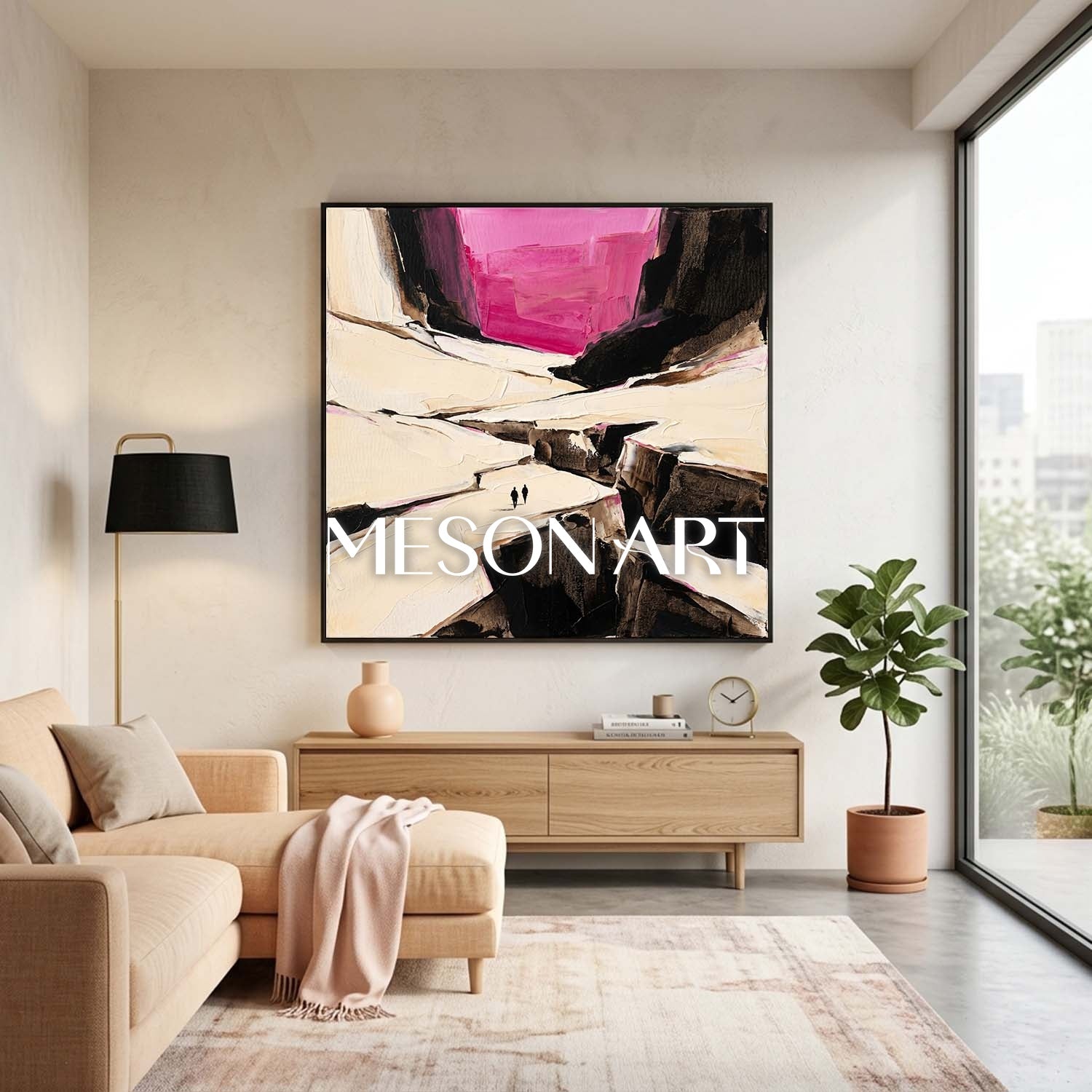Colorful Pop Art Painting With Geometric Shapes For Modern Living Room Decor