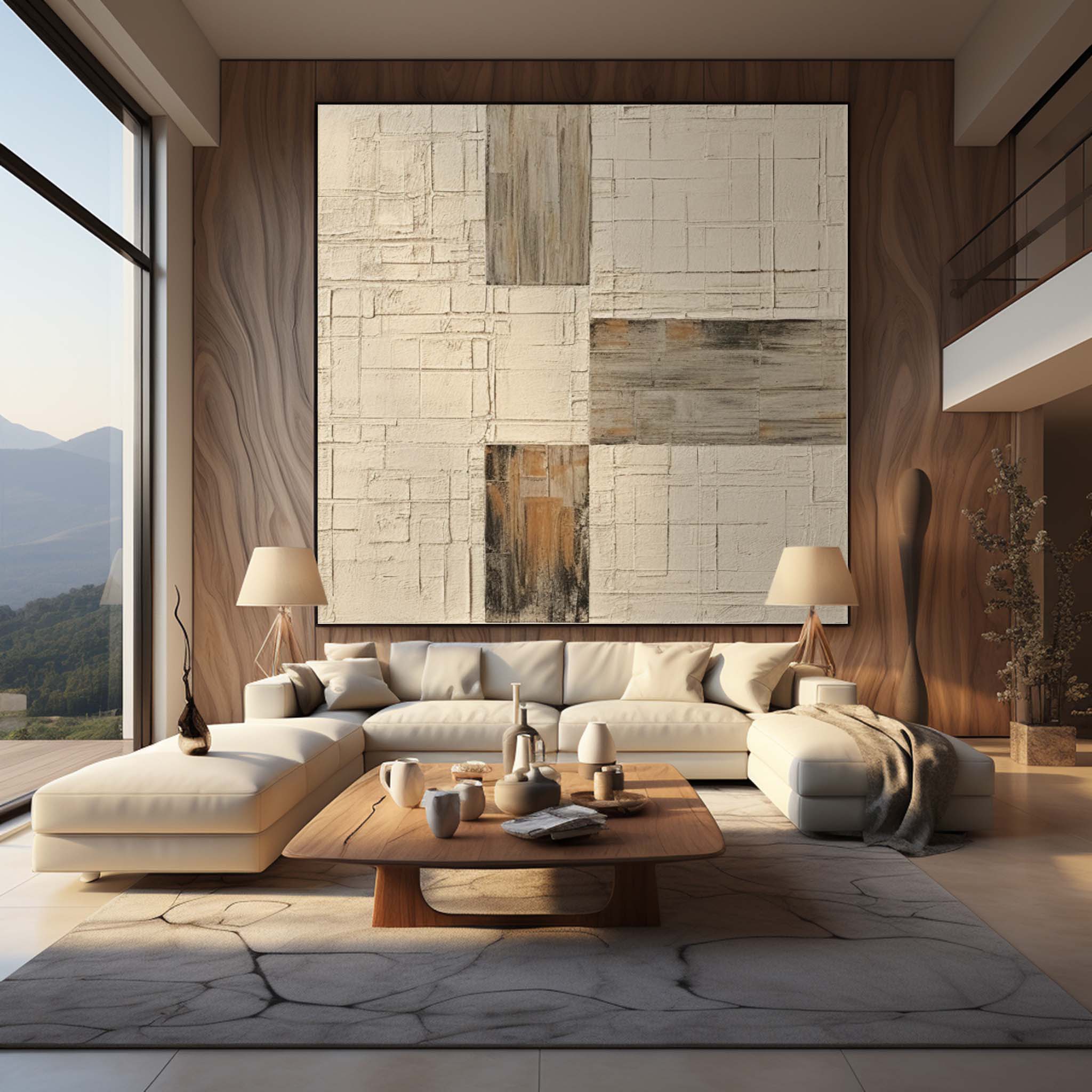 Beige Minimalist Wall Painting Beige Textured Abstract Art Wabi-Sabi Art Beige Canvas Painting