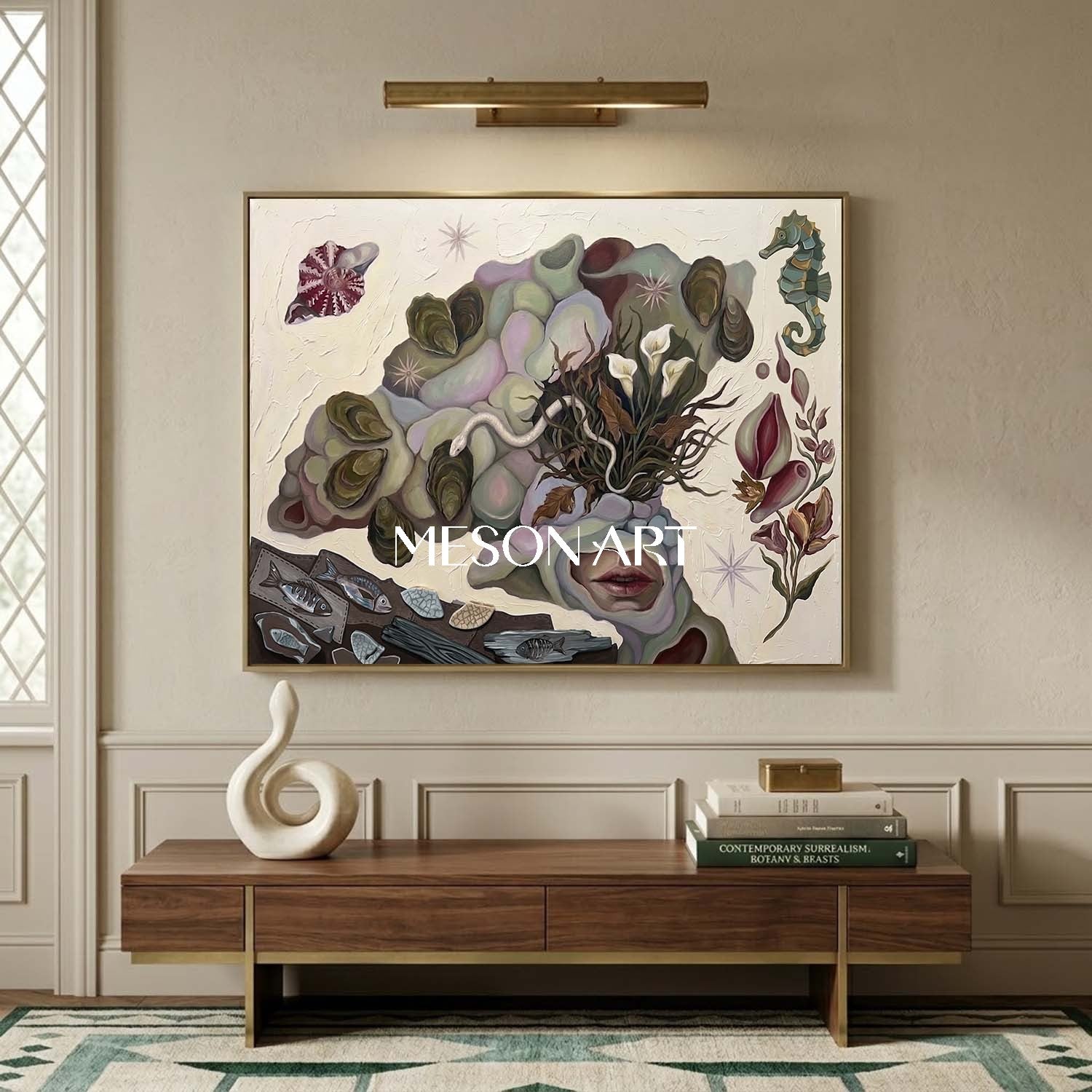 Original Surrealist Painting Textured Large Canvas Bedroom Wall Art