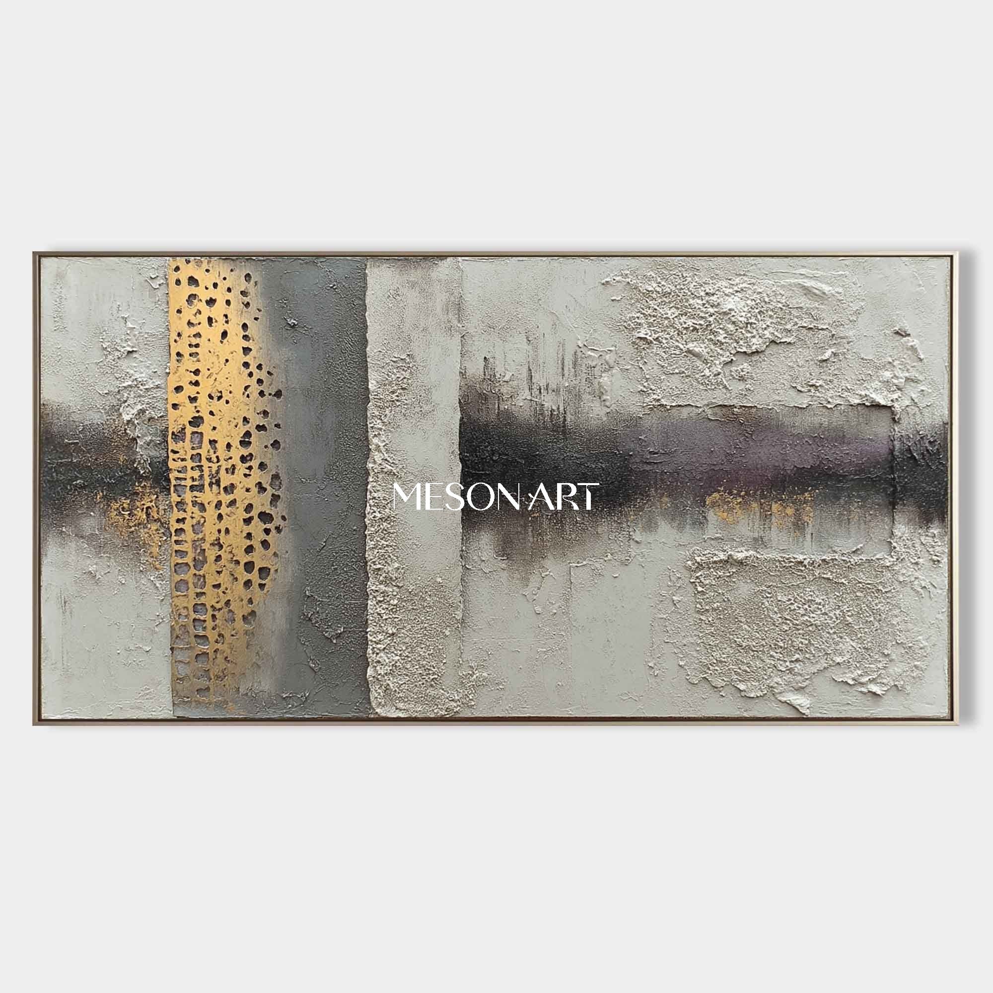 Luxury Gold Textured Wabi-Sabi Industrial Abstract Canvas Wall Art