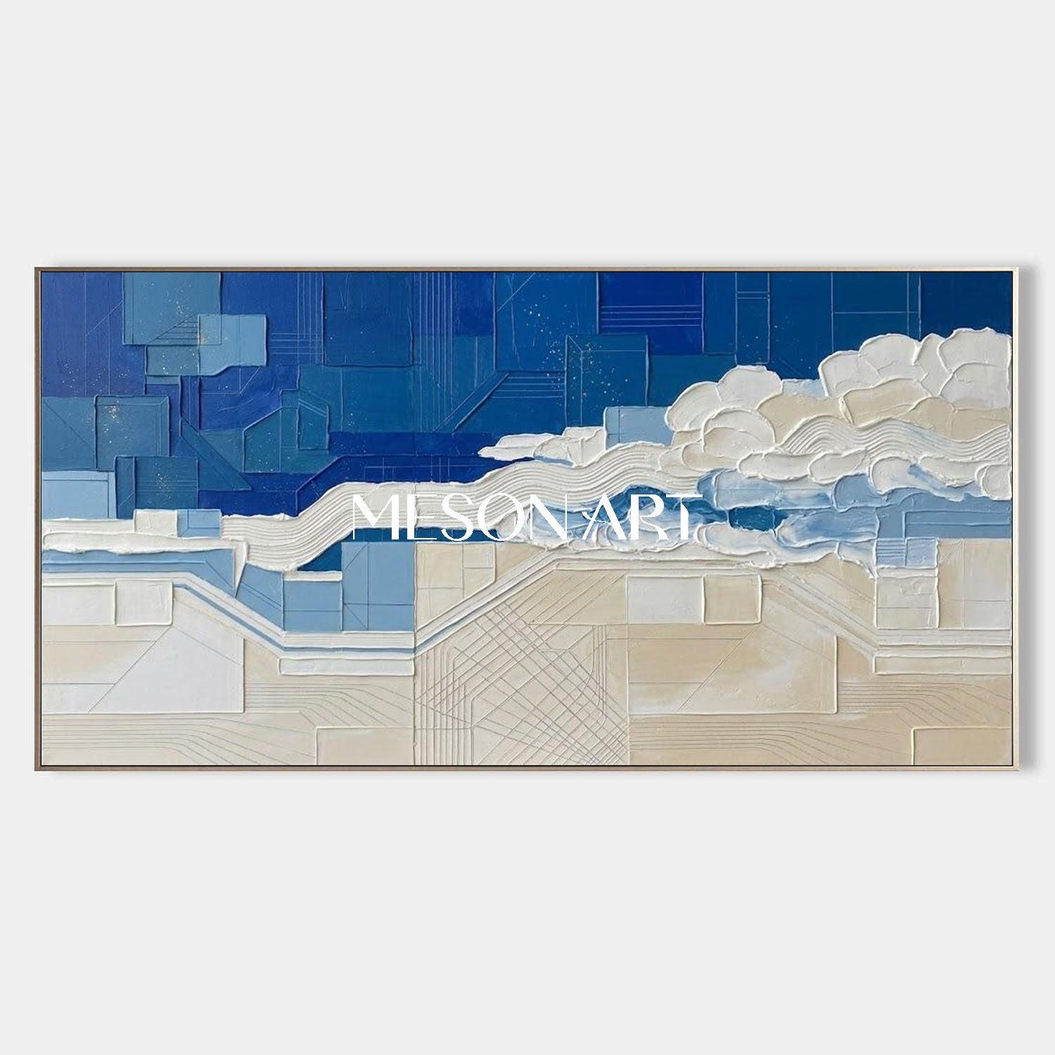 Buy Framed Abstract For Office Hand Painted 3D Home Decor Tech Inspired Textured Painting