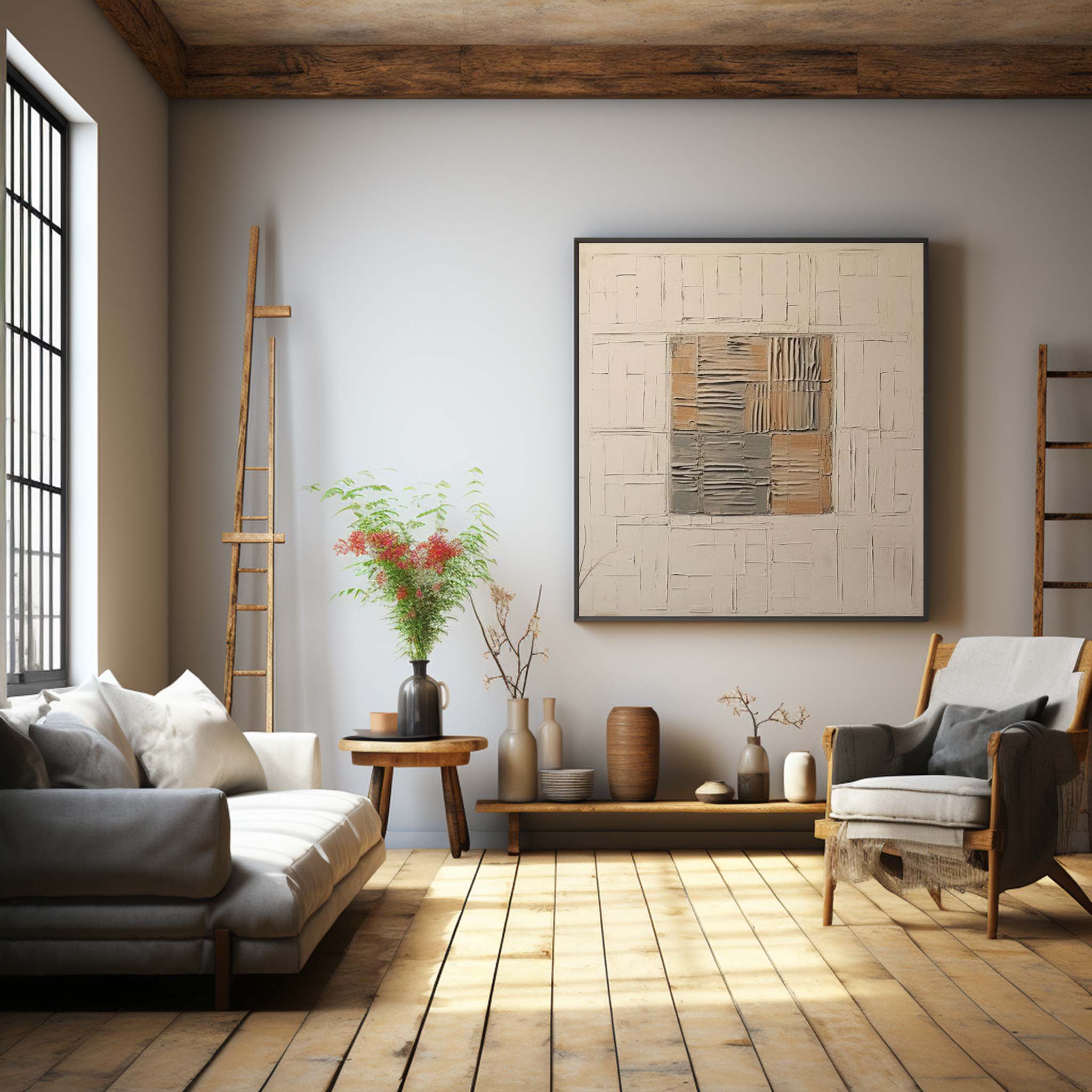 Beige Abstract Art On Canvas Large Beige Abstract Minimalist Canvas Art Beige Texture Wall Painting