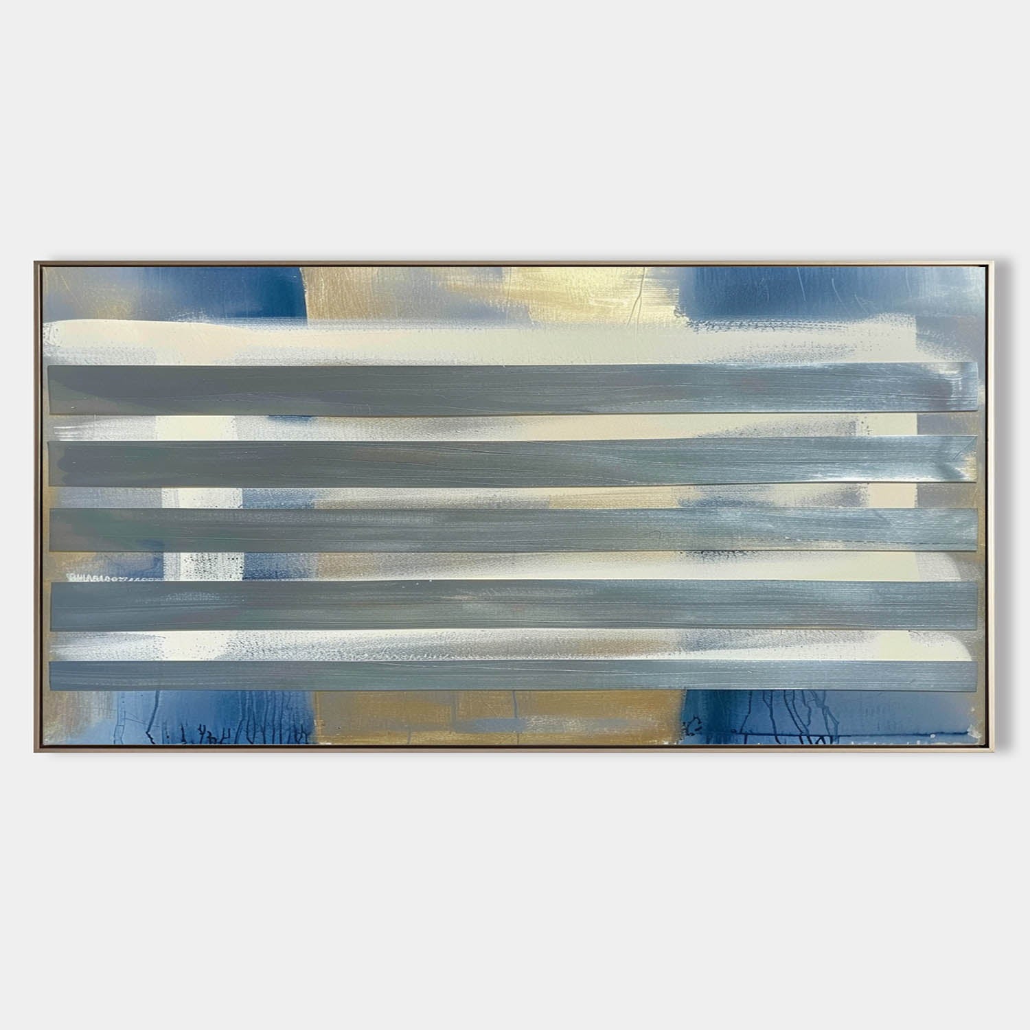 Large Green and Blue Abstract Art Modern Green and Blue Abstract Canvas Wall Decor Hanging Painting