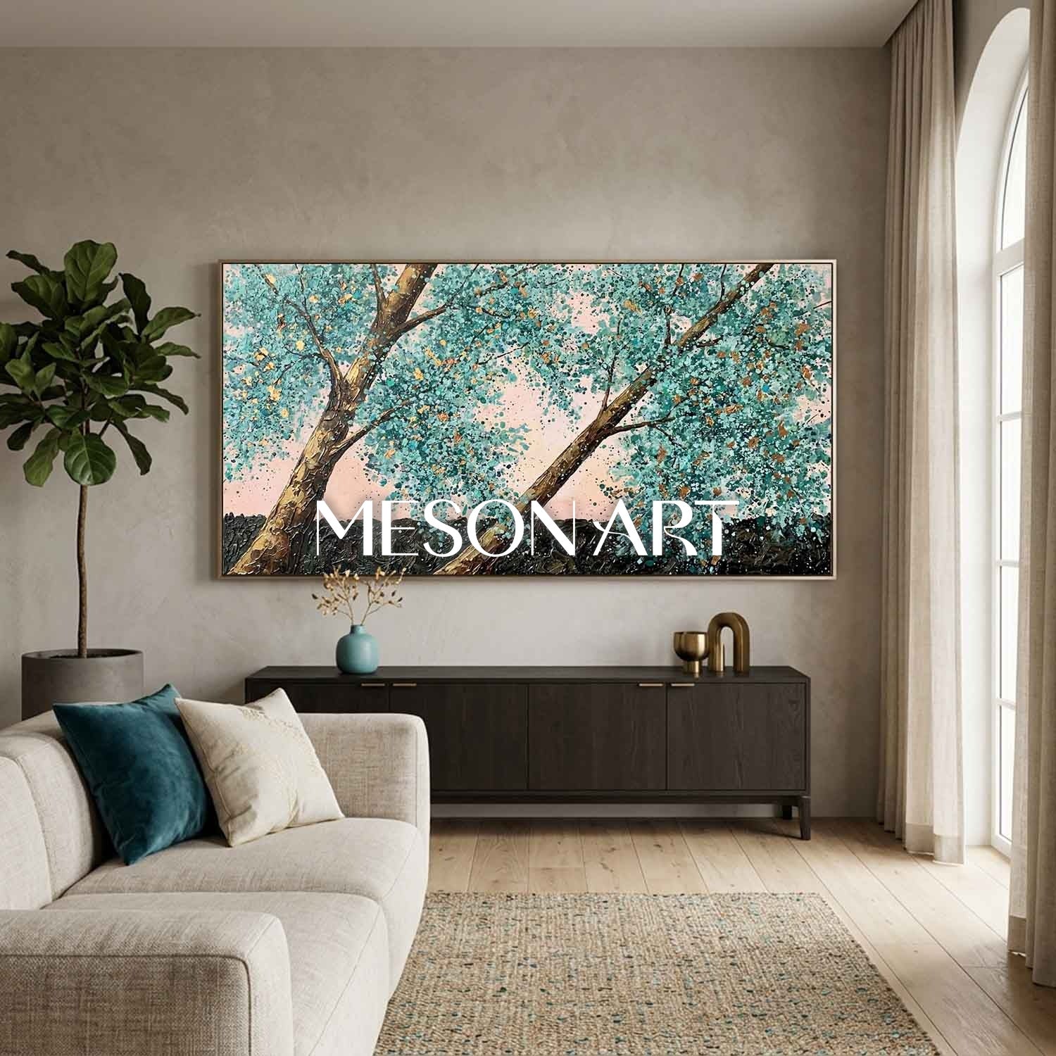Contemporary Cubist Abstract Painting With Geometric Shapes And Neutral Tones For Modern Home Decor