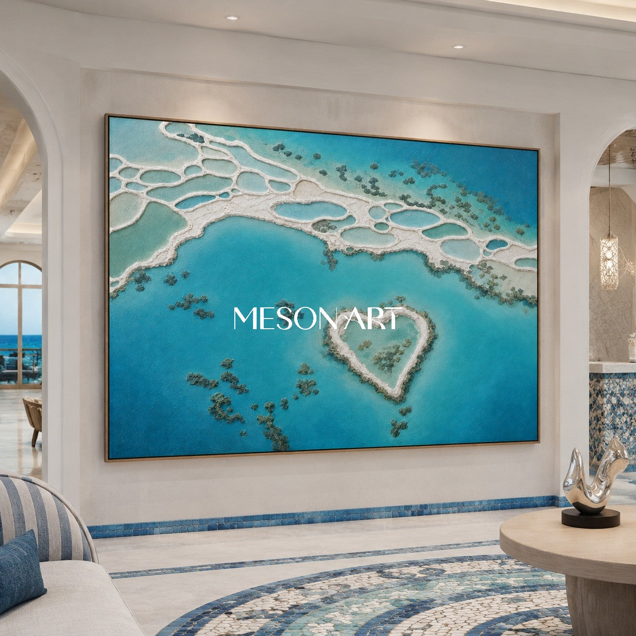 Turquoise Heart Lagoon Art For Coastal Living Rooms And Bedrooms With Spa Like Calm