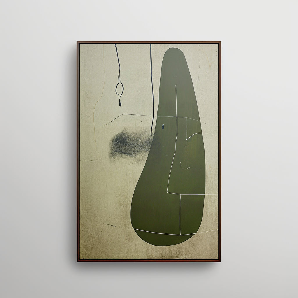 Green Contemporary Minimalist Art 3 Piece Set Wabi-Sabi Wall Art Green Abstract Canvas Art Set of 3