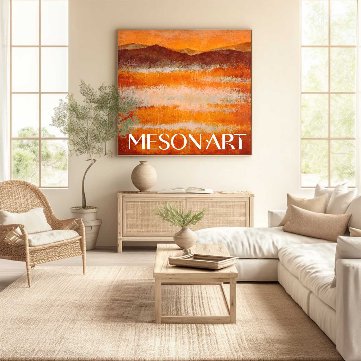 Fall Art Wall Decor Abstract Autumn Colors Canvas for Modern Decor