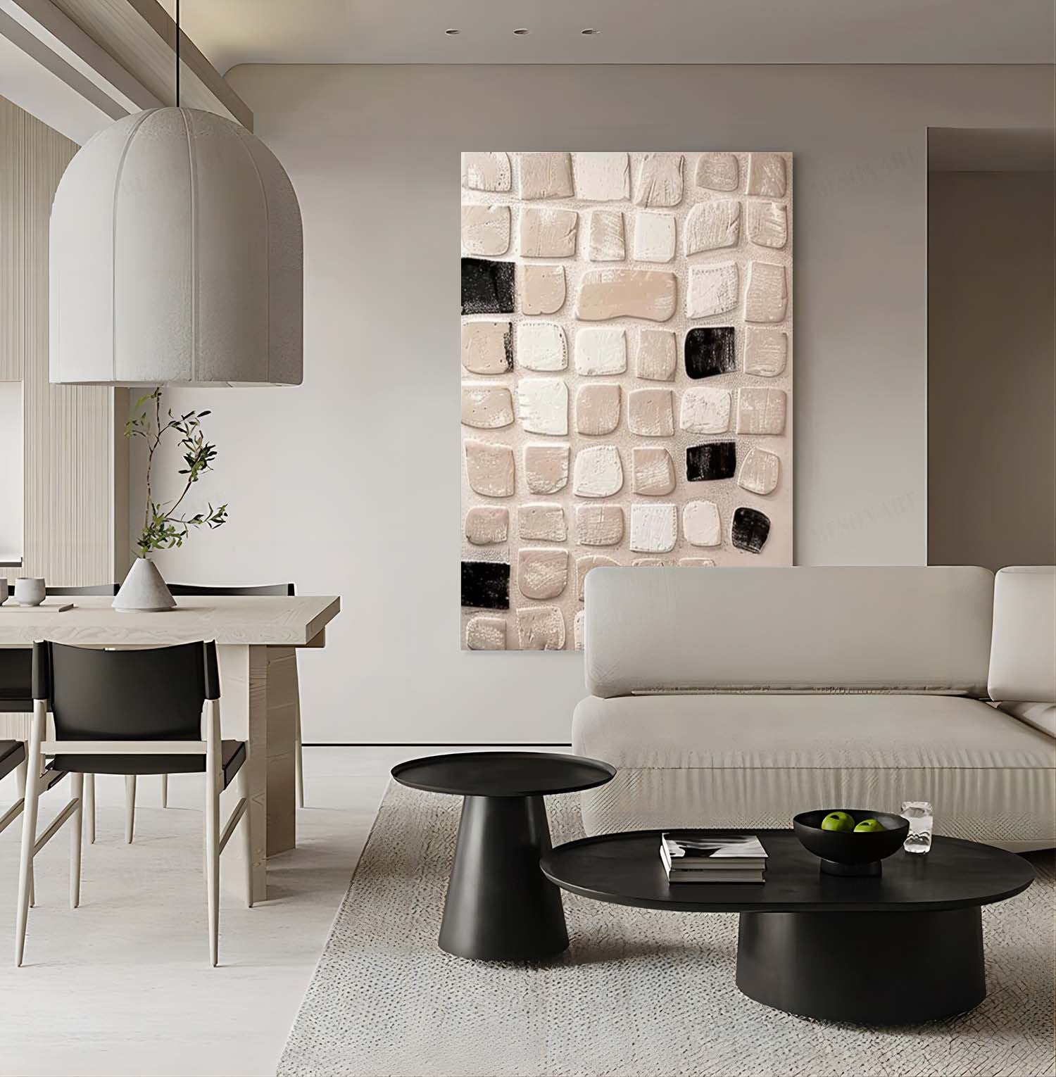 Large Wabi Sabi Wall Art Decoration Grey Abstract Art On Canvas 3D Grey Abstract Texture Painting