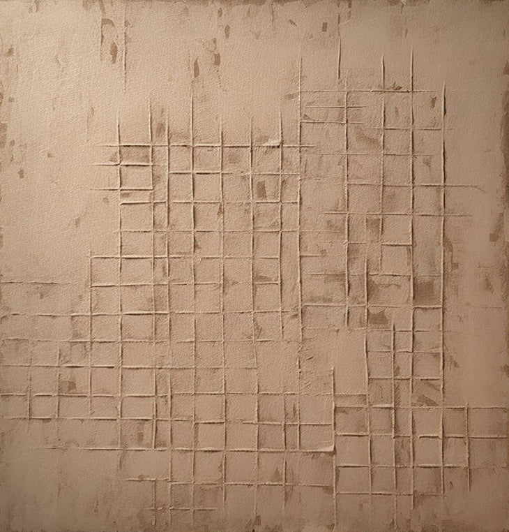 Large Beige Abstract Art On Canvas Beige Minimalist Texture Painting Wabi Sabi Artist Wall Decor