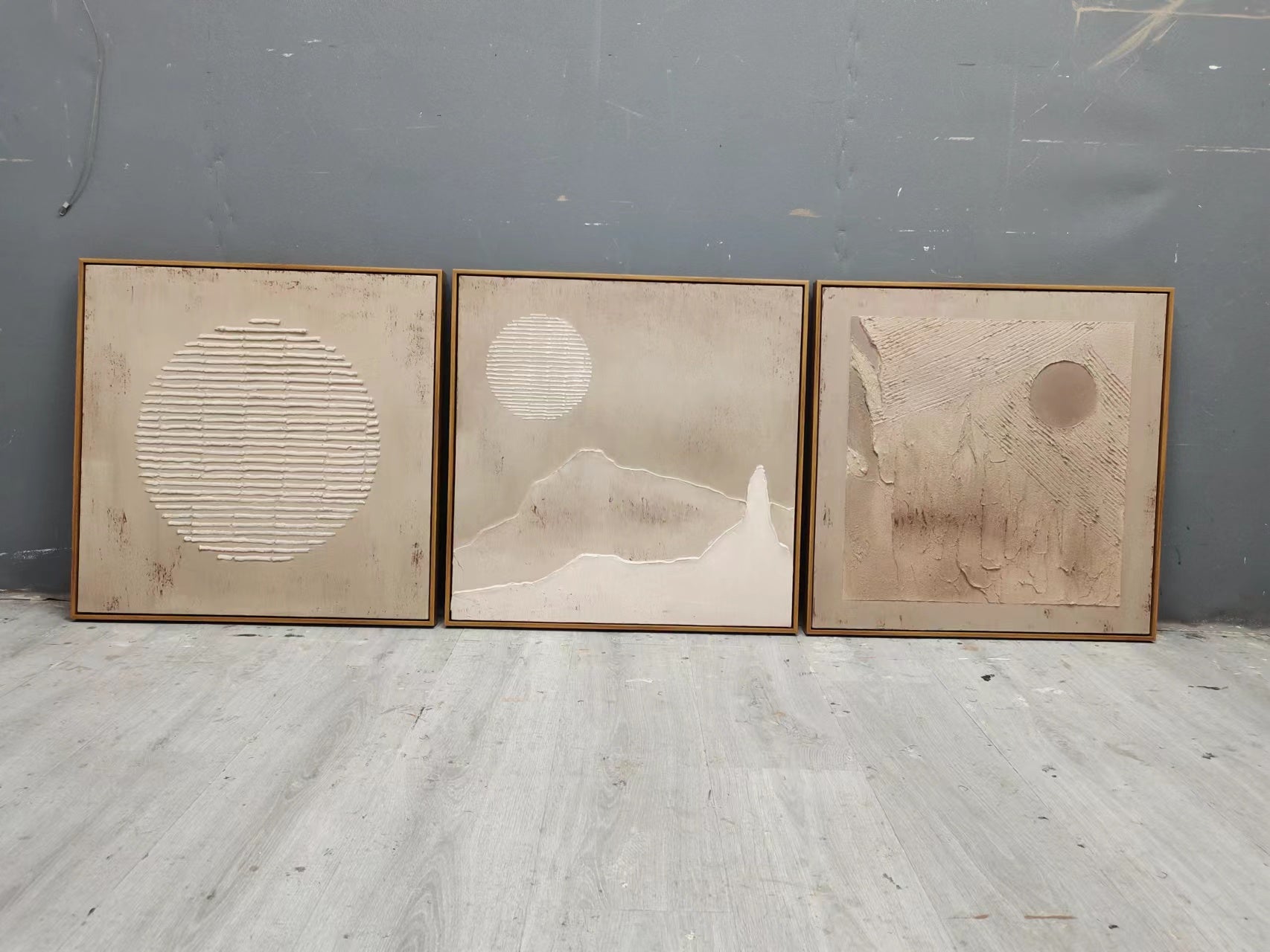 Wabi-Sabi home decor brown wall art brown painting brown abstract art canvas Khaki color Bohemian wall painting 3d texture Earth Tone art