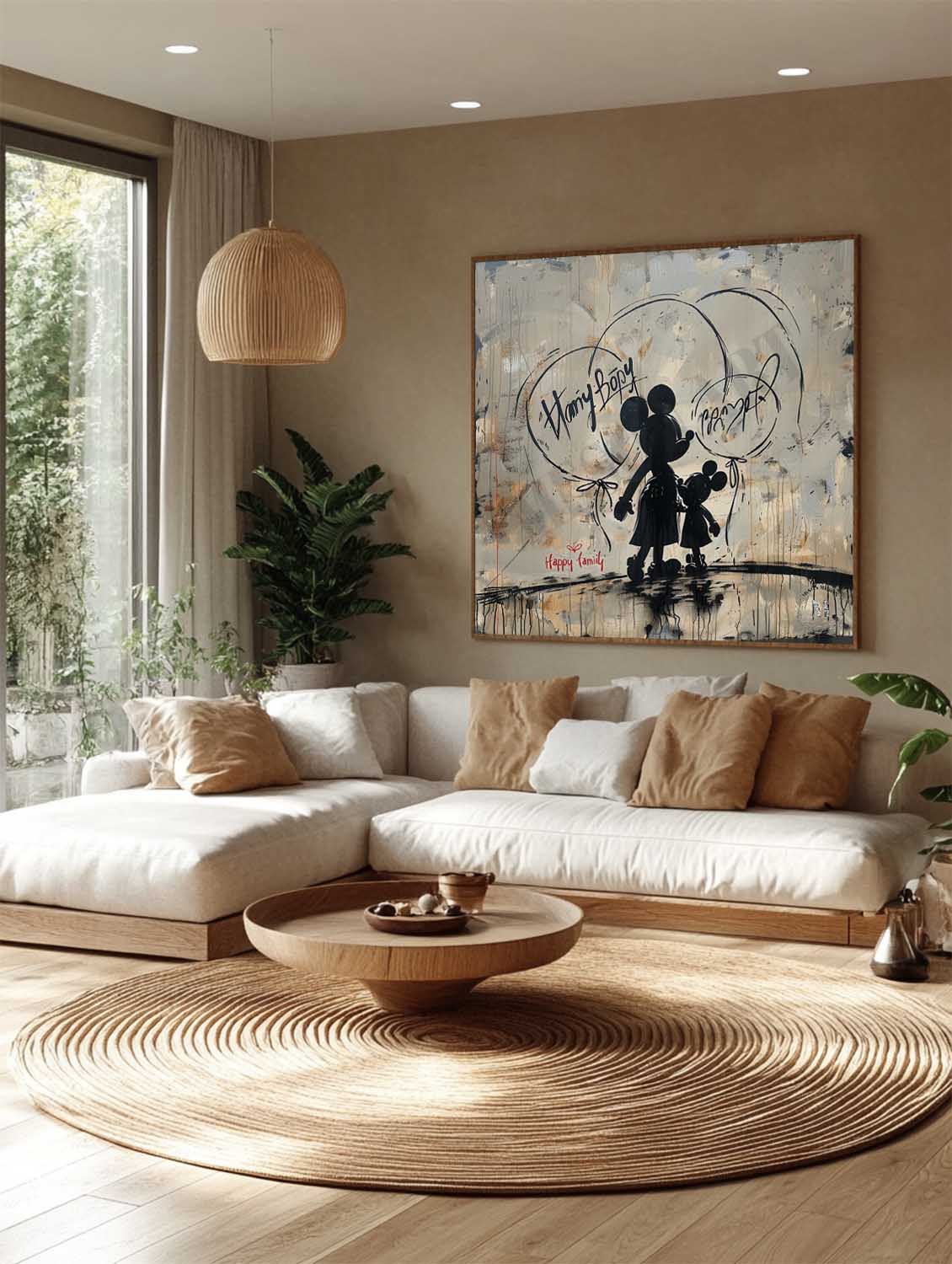 Mickey Mouse Abstract Graffiti Wall Art Disney Street Art Decor Painting