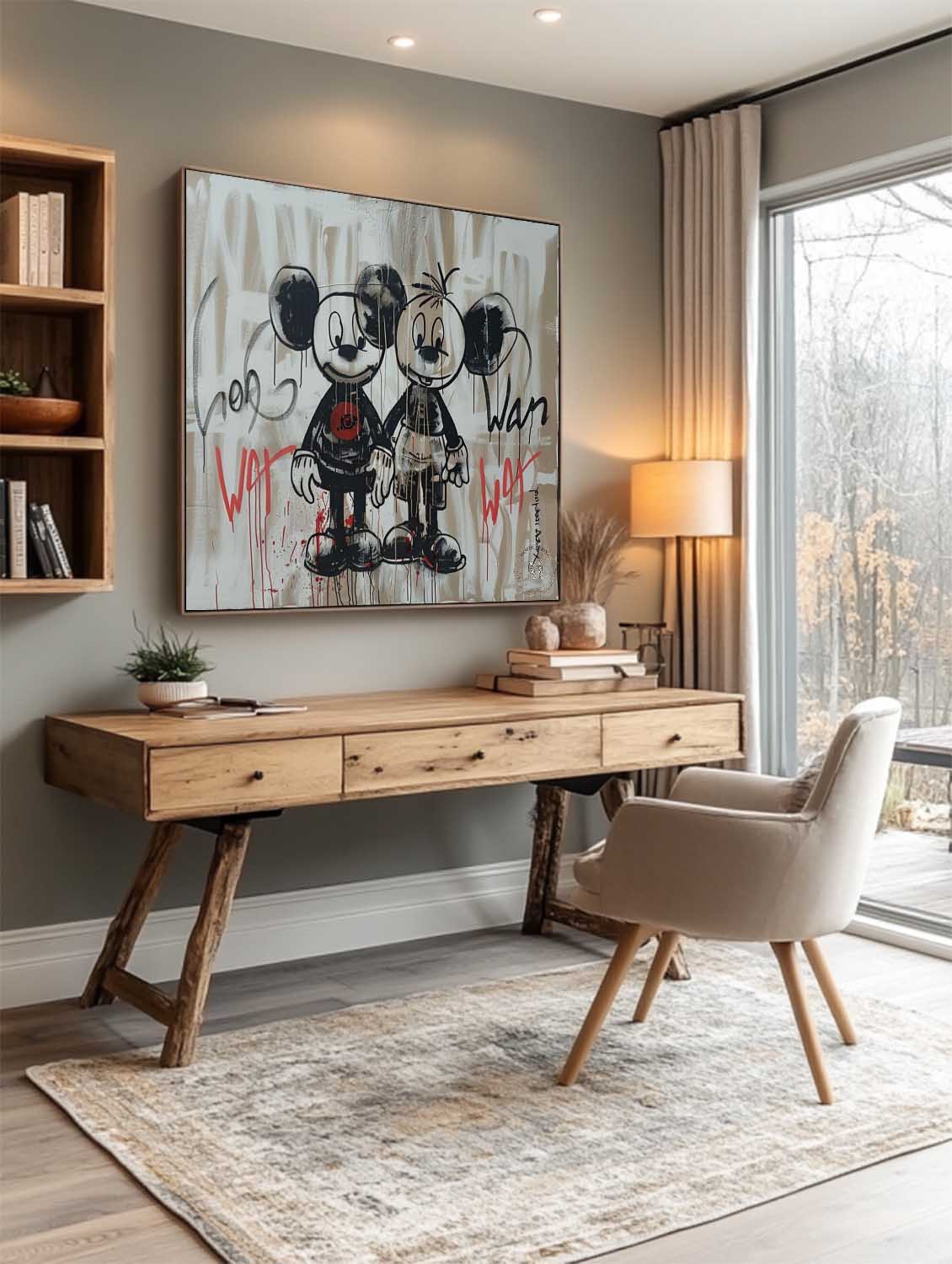 Disney Mickey Mouse Graffiti Canvas Wall Art Mickey Mouse Grafitti for Kids Room