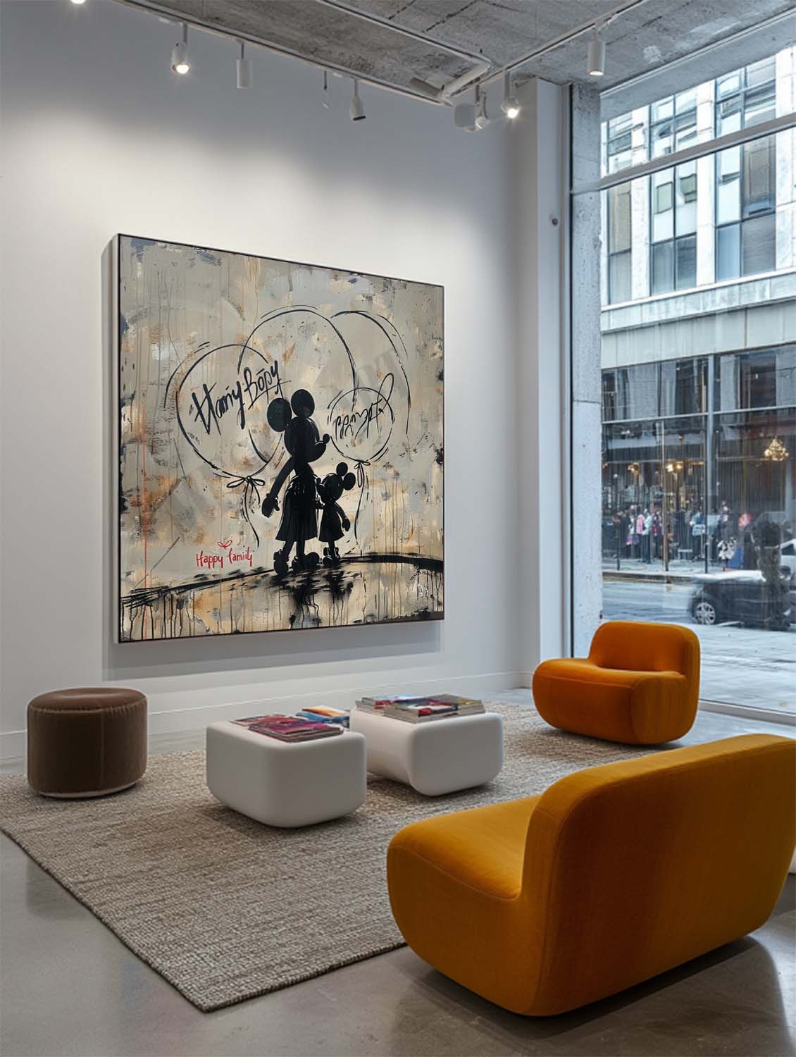 Mickey Mouse Abstract Graffiti Wall Art Disney Street Art Decor Painting